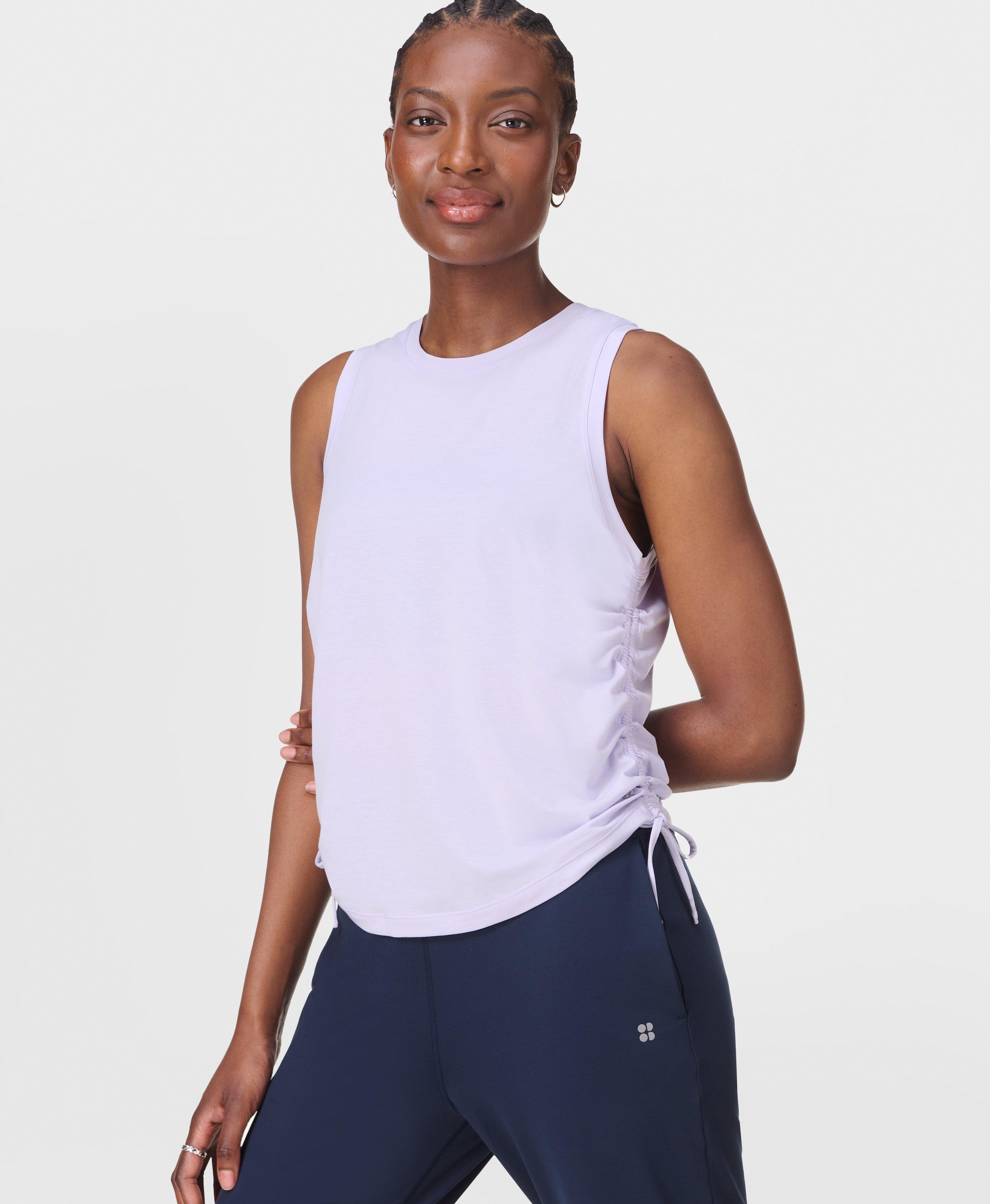 Sweaty Betty Soft Flow Studio Ruched Vest, Purple, Women's S