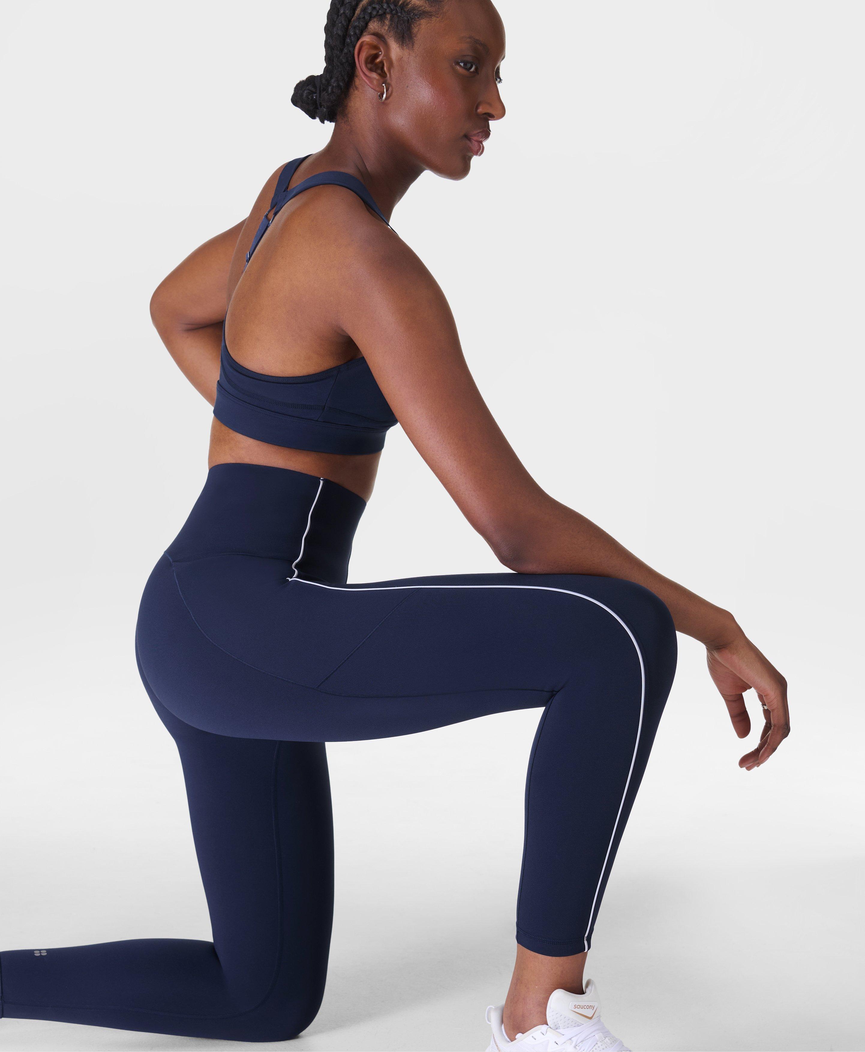 Sweaty Betty Power UltraSculpt 7/8 High Waist Piping Leggings, Blue, Women's S