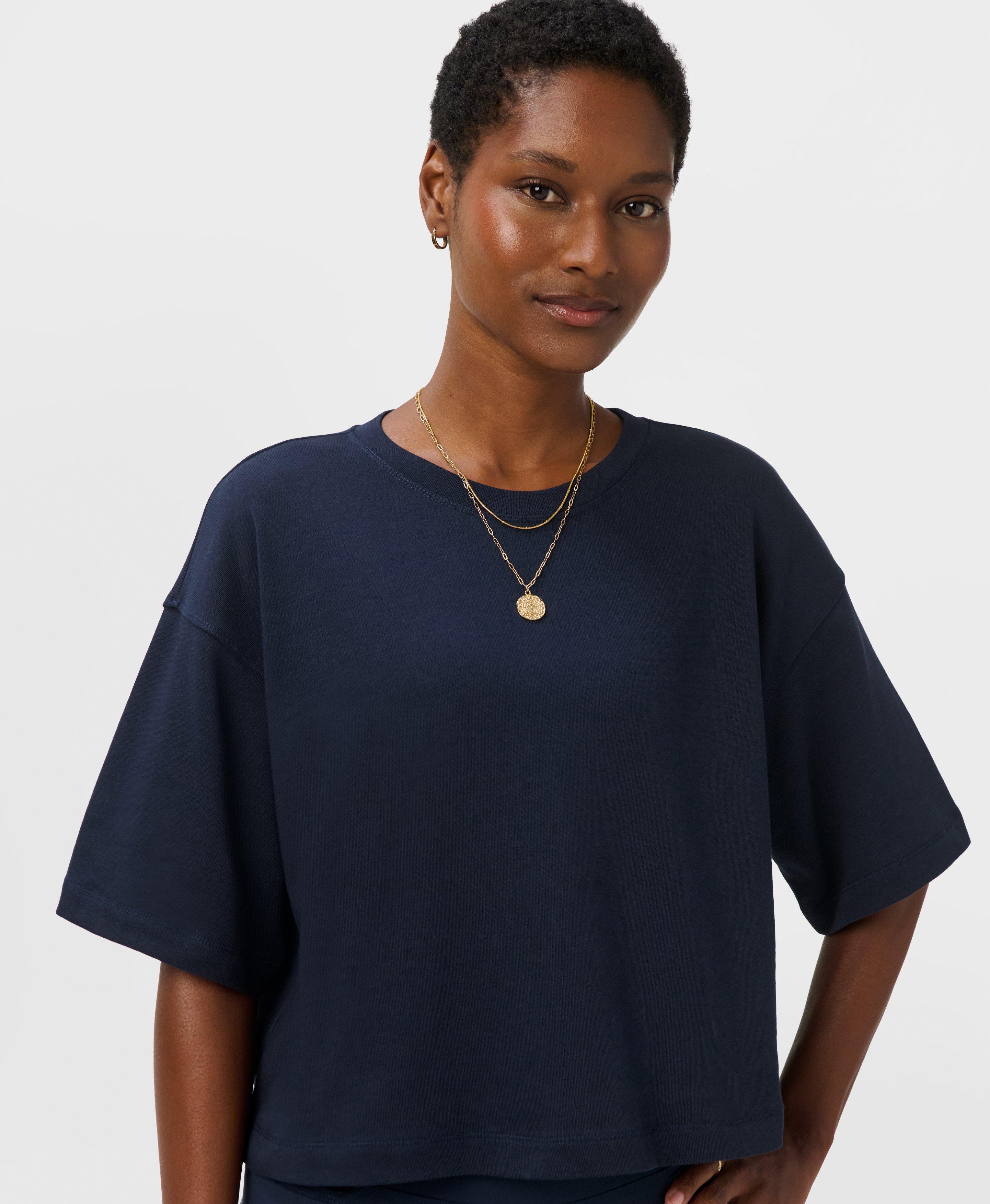 こ*た様 60s short sleeve sweat fade navy After Class Short Sleeve Sweatshirt - Navy Blue | Women's Sweaters