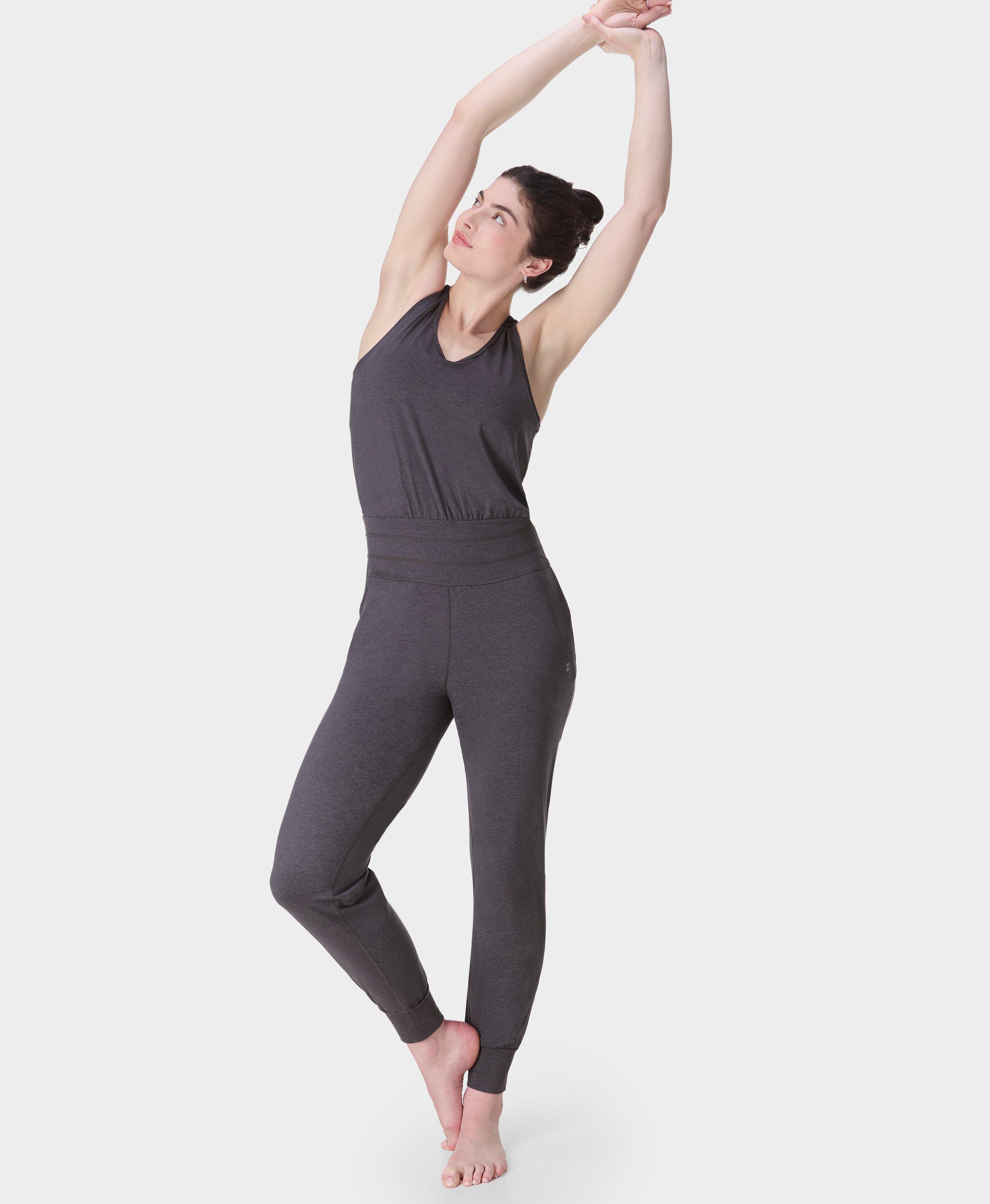 Sweaty Betty Gaia Marl Performance Yoga Jumpsuit, Grey, Women's L