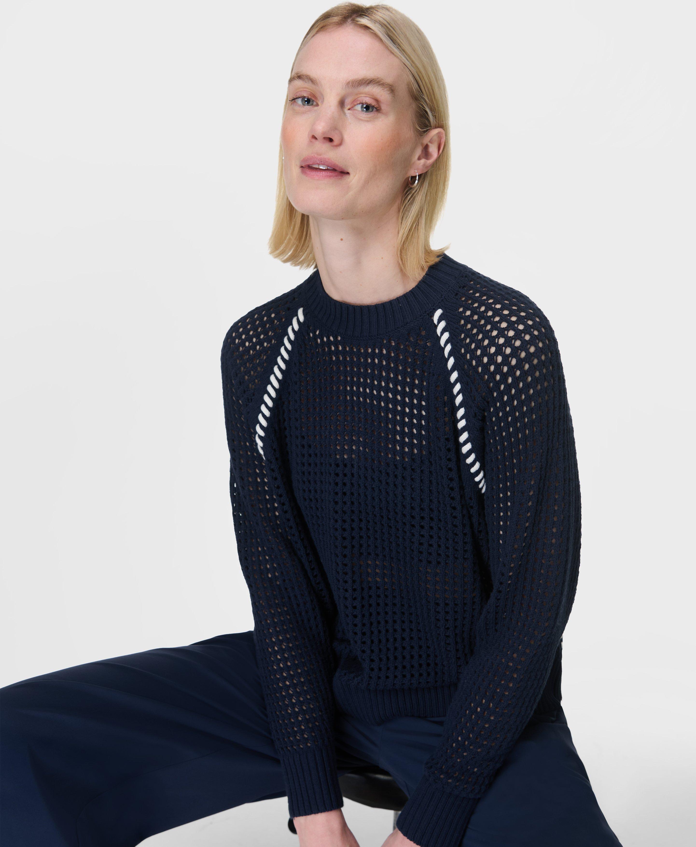 Sweaty Betty Tides High Whipstitch Jumper, Blue, Women's L