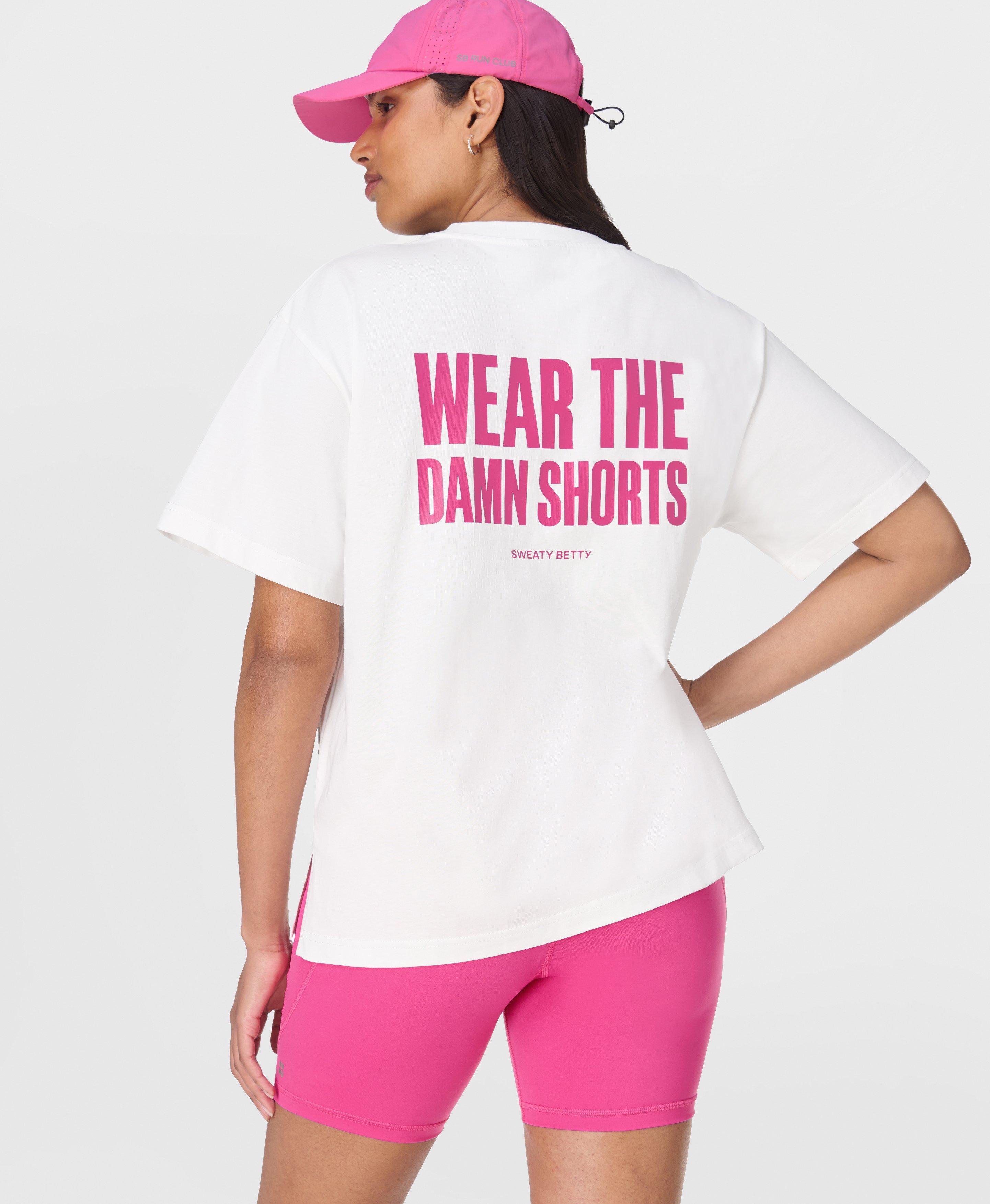 Sweaty Betty Wear The Damn Shorts T, White, Women's S