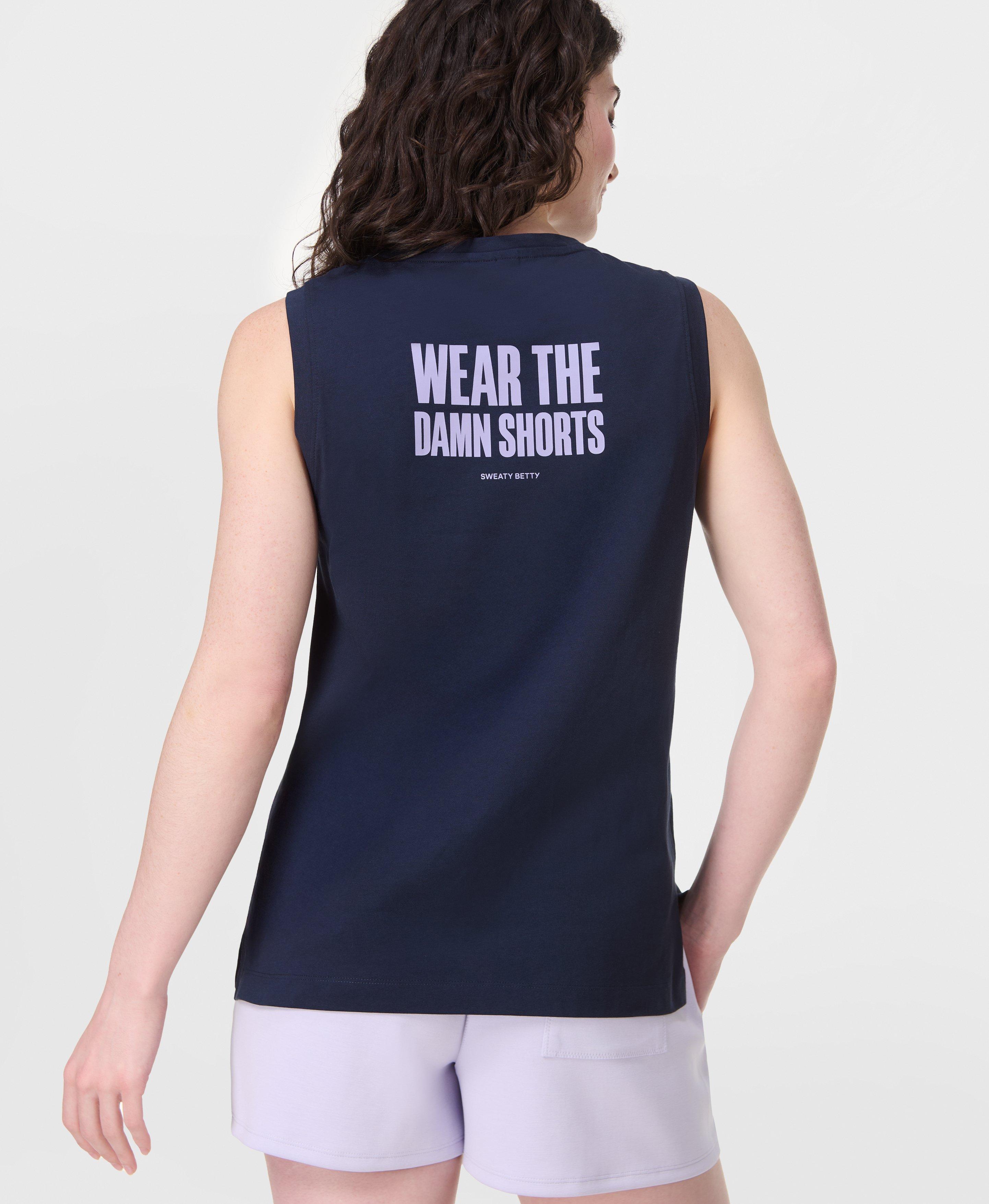 Sweaty Betty Wear The Damn Shorts Vest, Blue, Women's XS