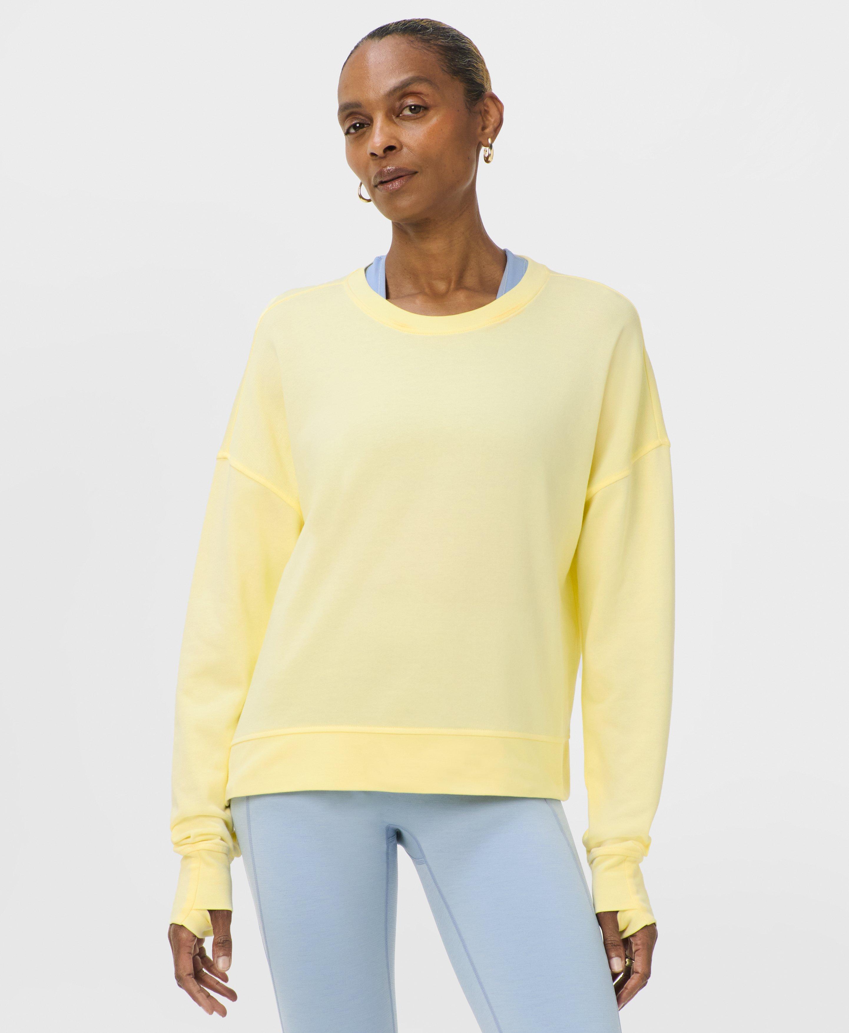 After Class Crop Sweatshirt - Chalk Yellow | Women's Jumpers +