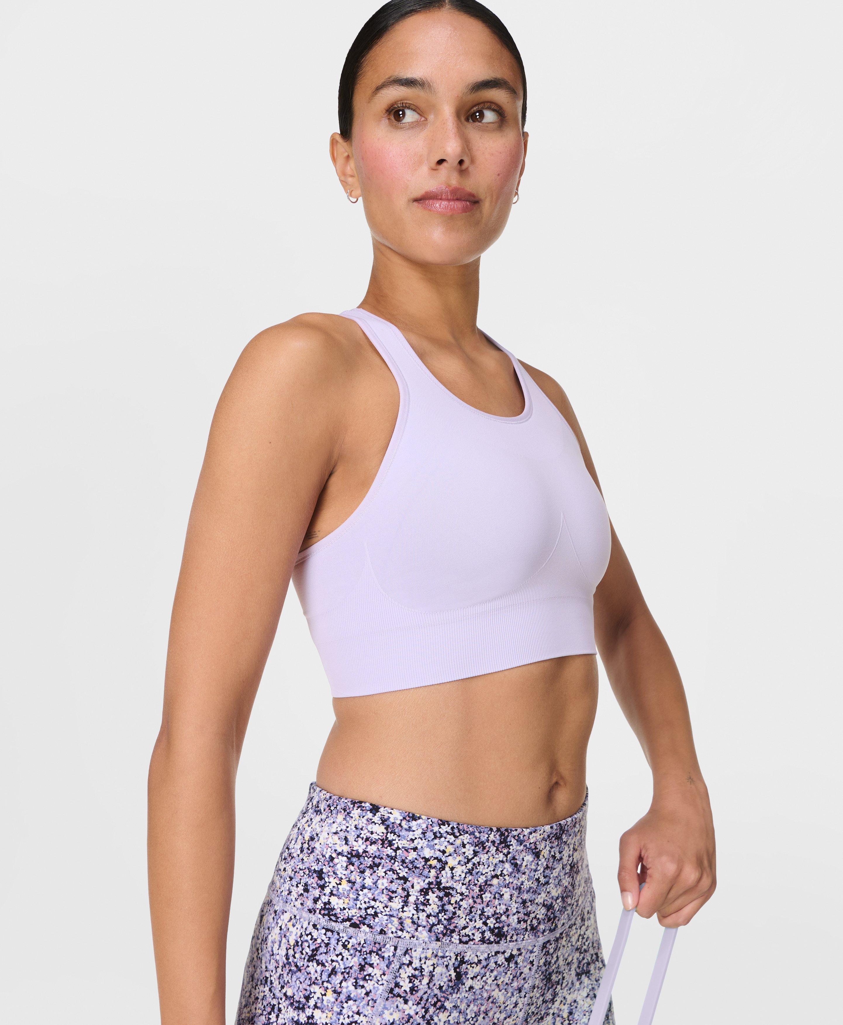 Stamina Seamless Sports Bra , Heather Purple | Sweaty Betty