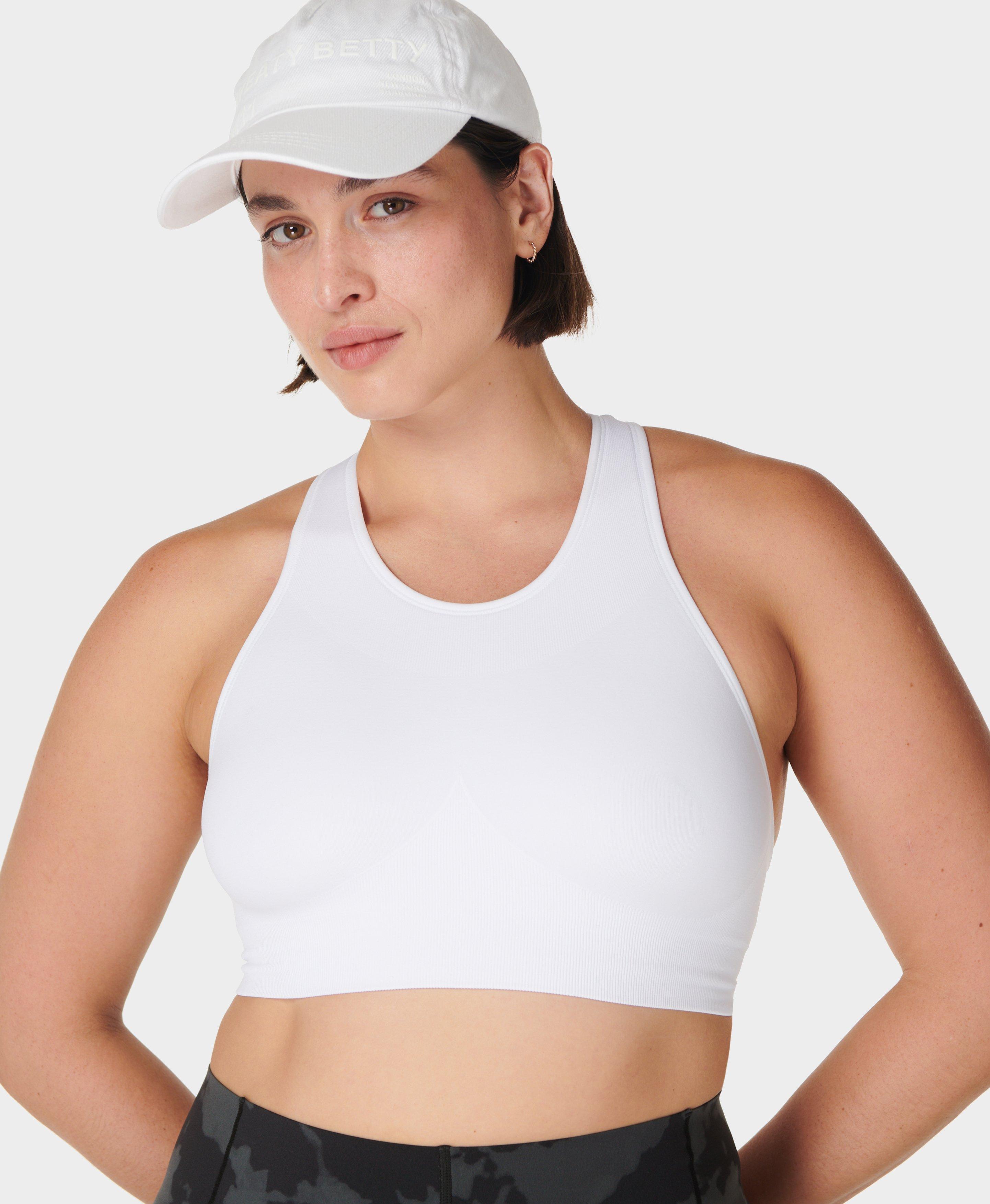 Stamina Seamless Sports Bra , White | Sweaty Betty