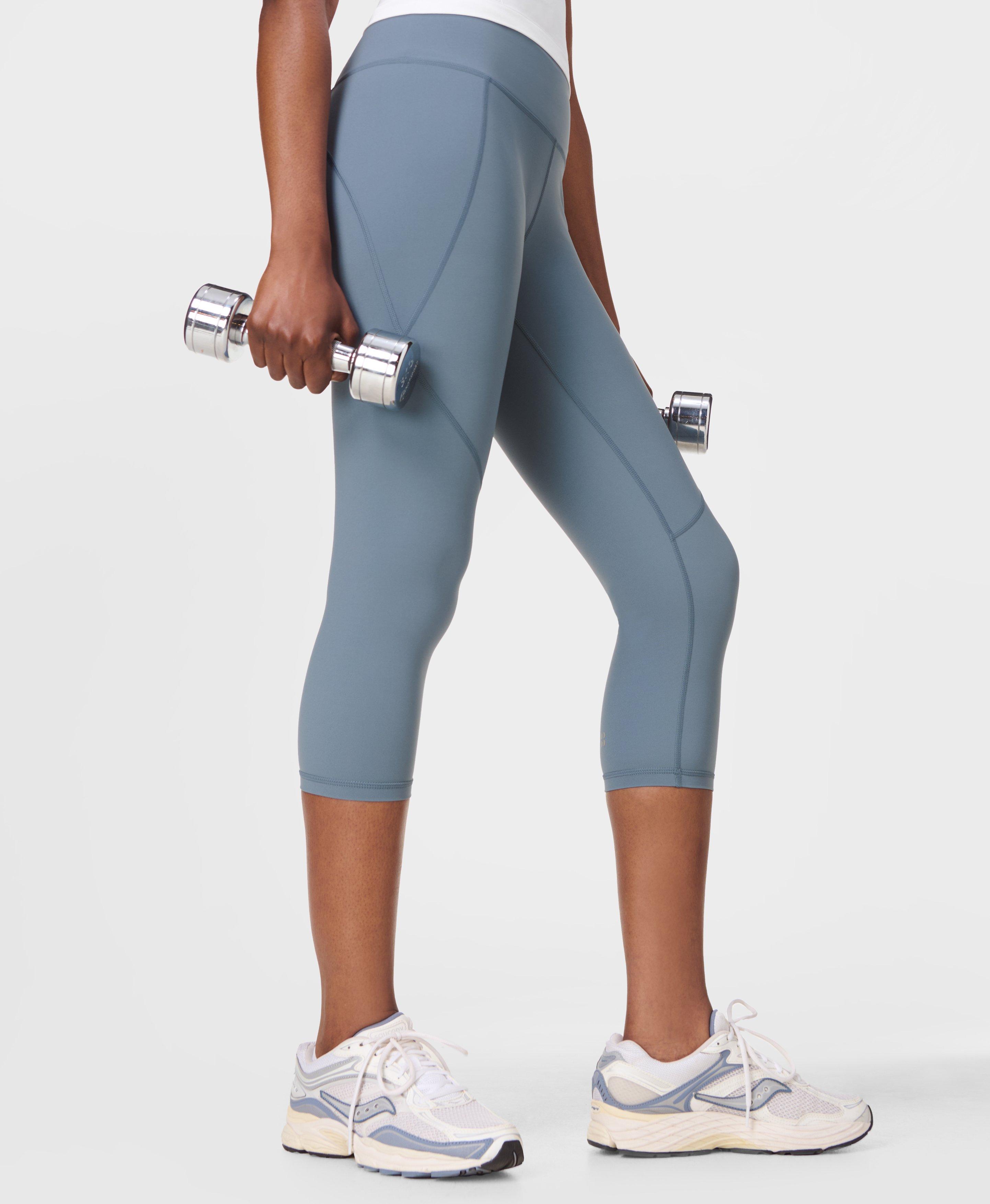 Sweaty Betty Power Pace Cropped Gym Leggings, Blue, Women's M