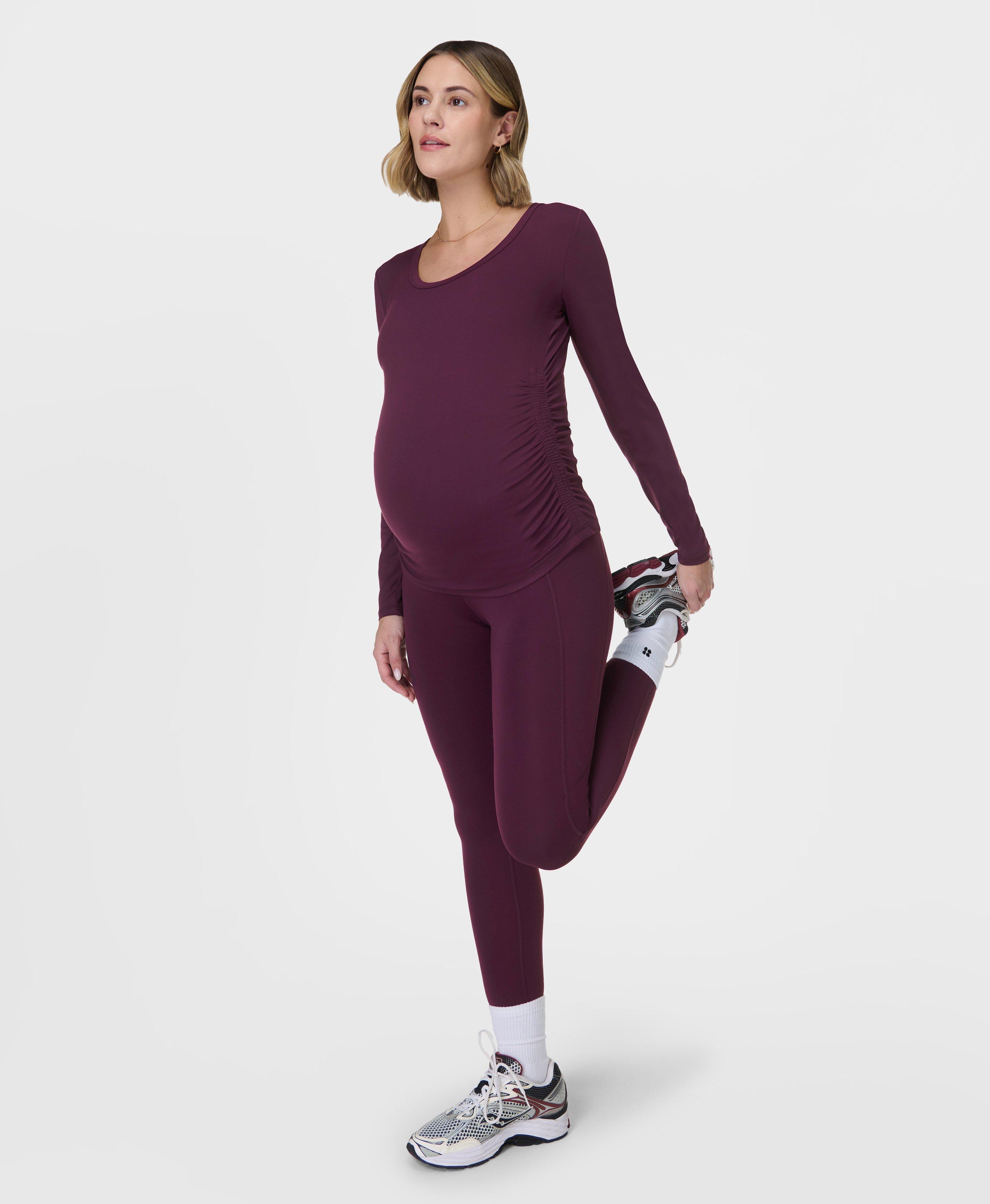 Sweaty Betty All Day Maternity Long Sleeve Top, Purple, Women's XS