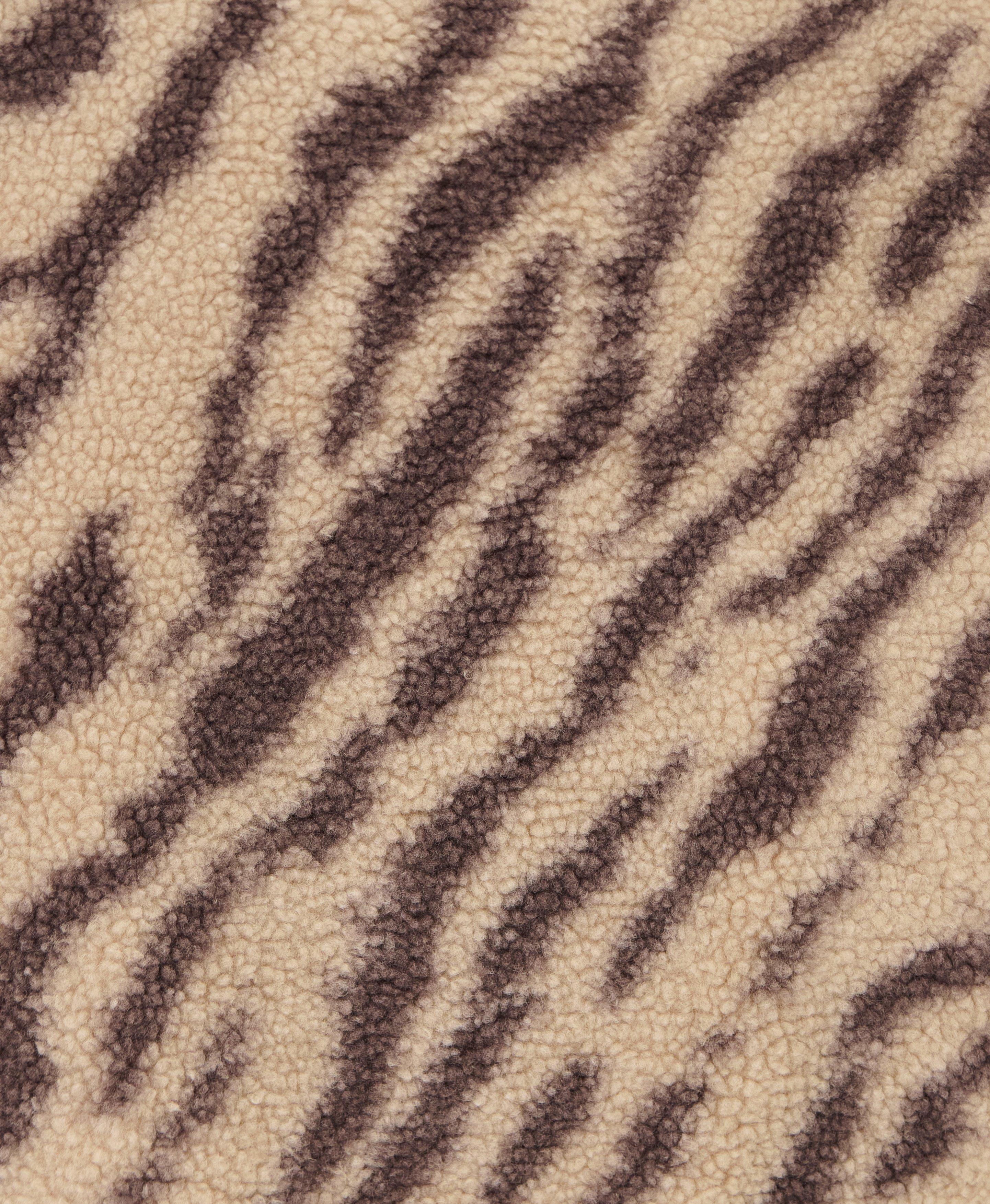Plush Half Zip Fleece - Beige Linear Texture Print | Women's