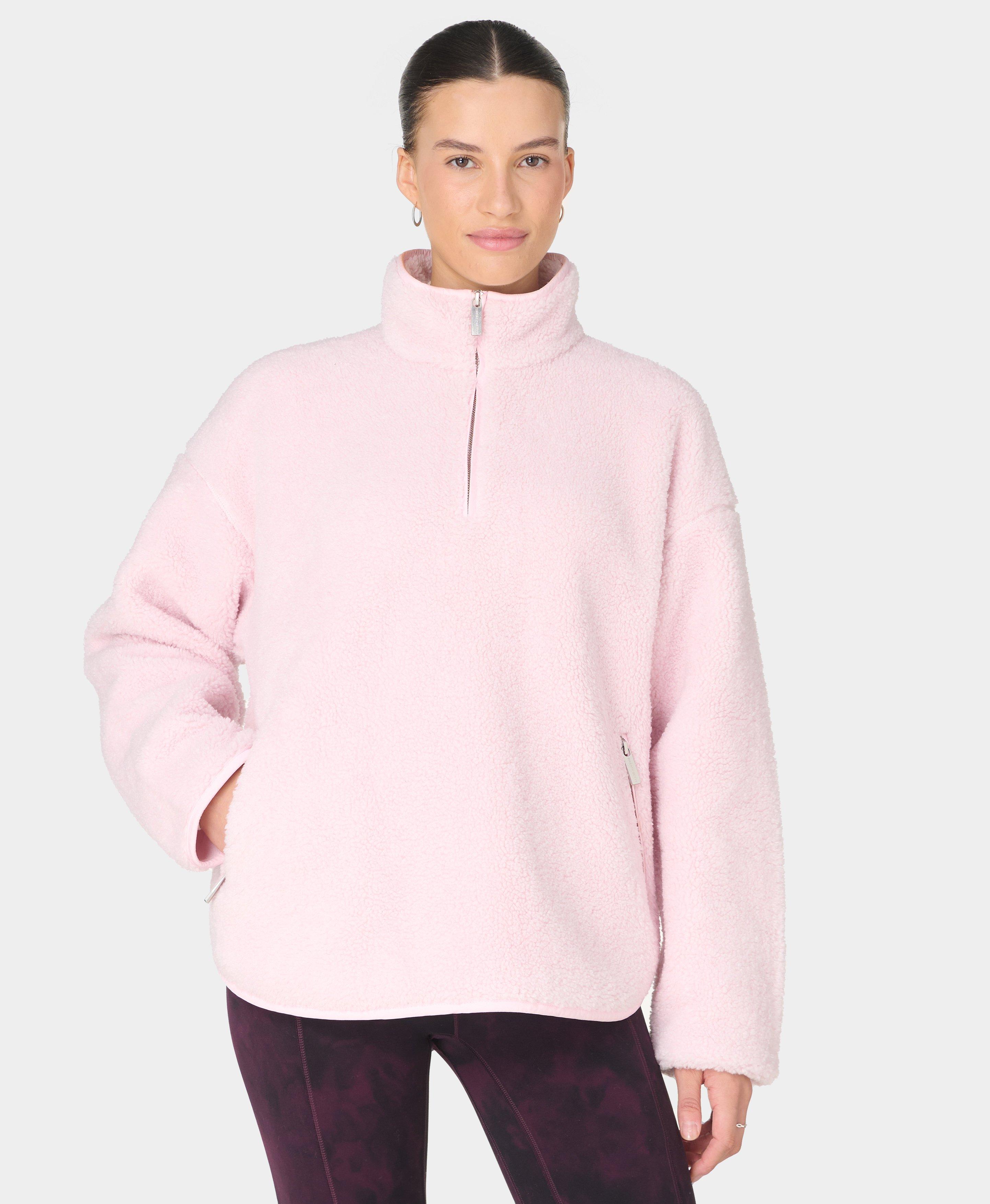 Plush Half Zip Fleece - Frost Pink | Women's Sweaters + Hoodies