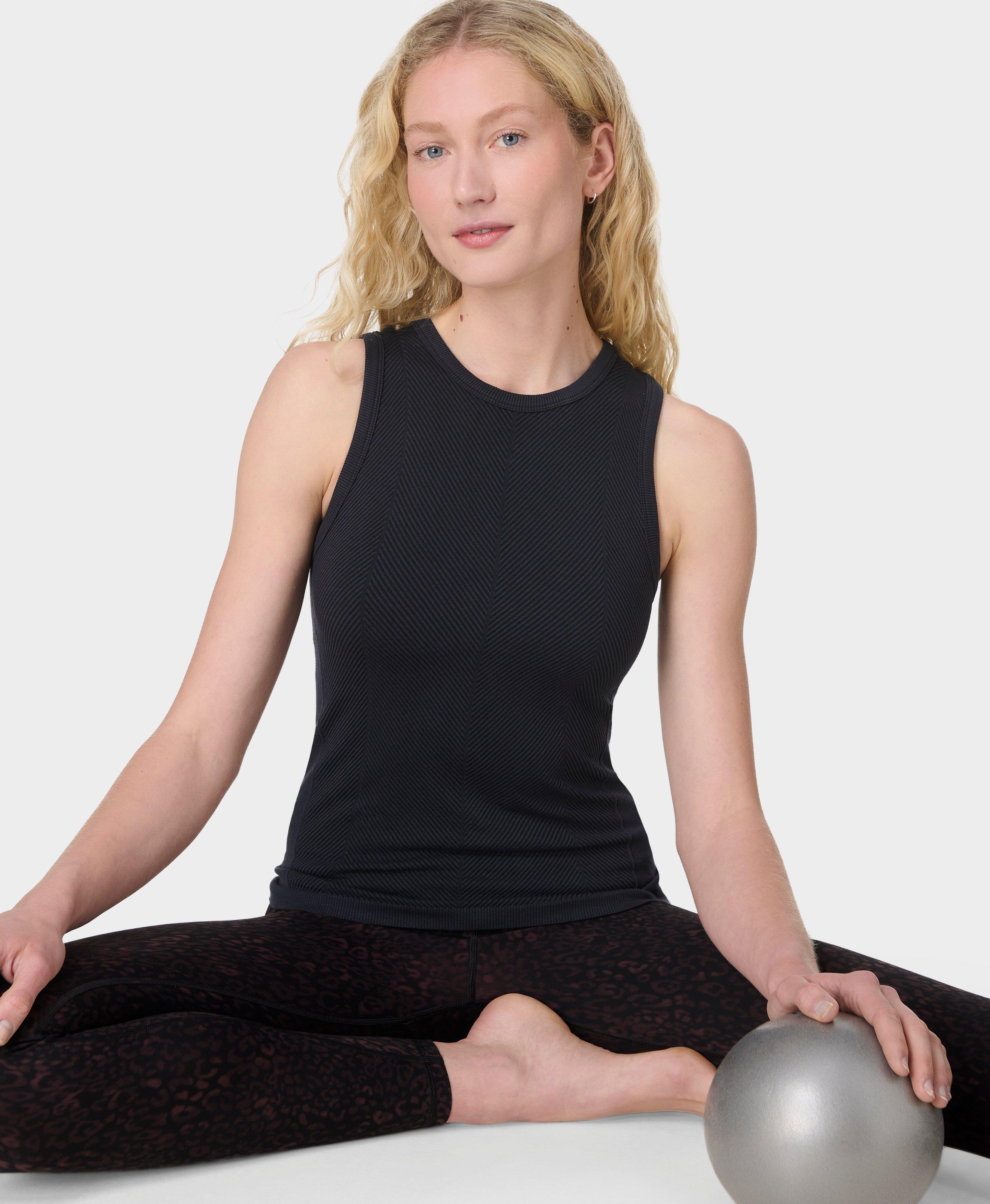 Sweaty Betty Mindful Flex Rib Tank Top, Black, Women's XS