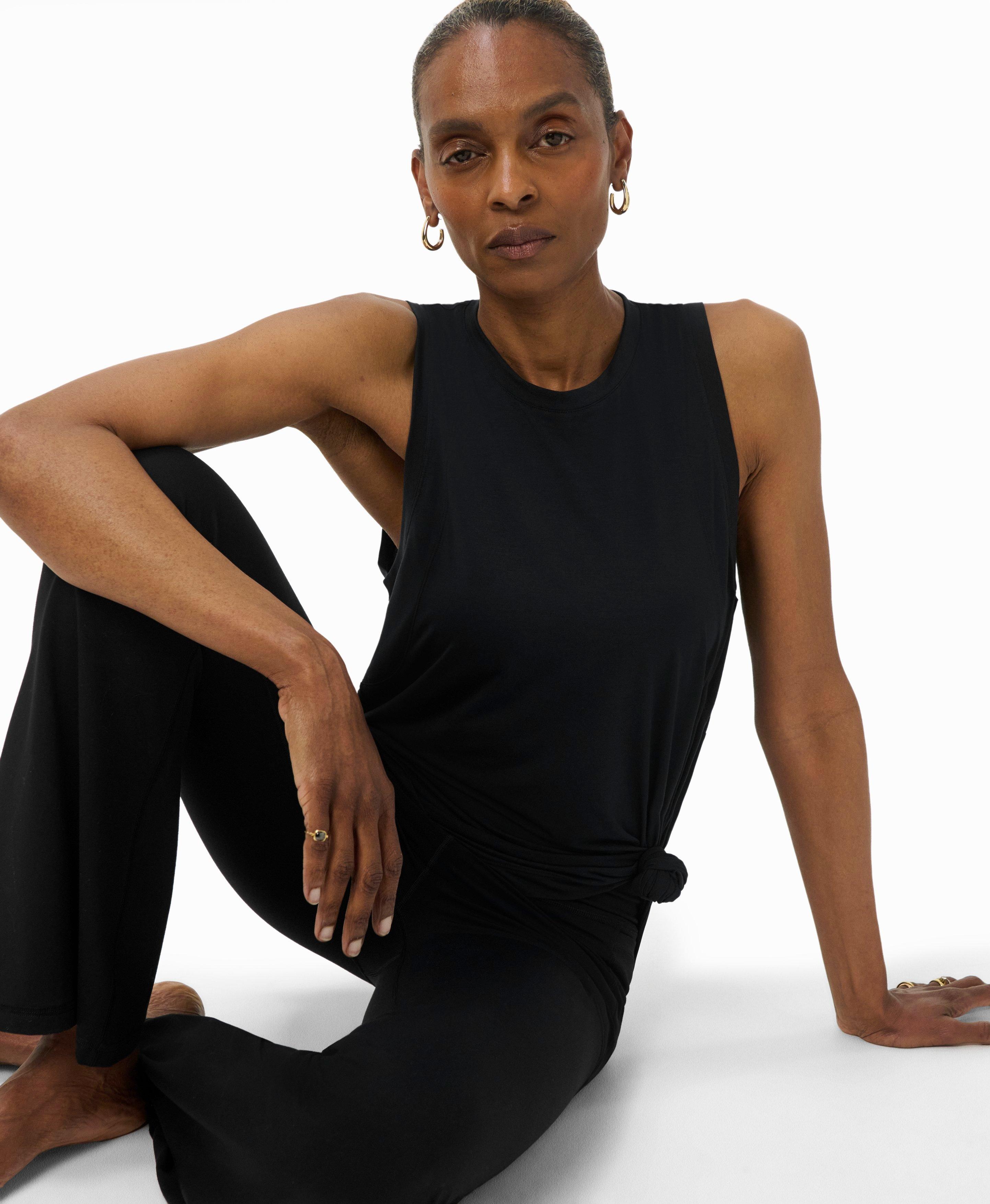 Soft Flow Studio Longline Tank - Black | Women's Tanks | Sweaty Betty