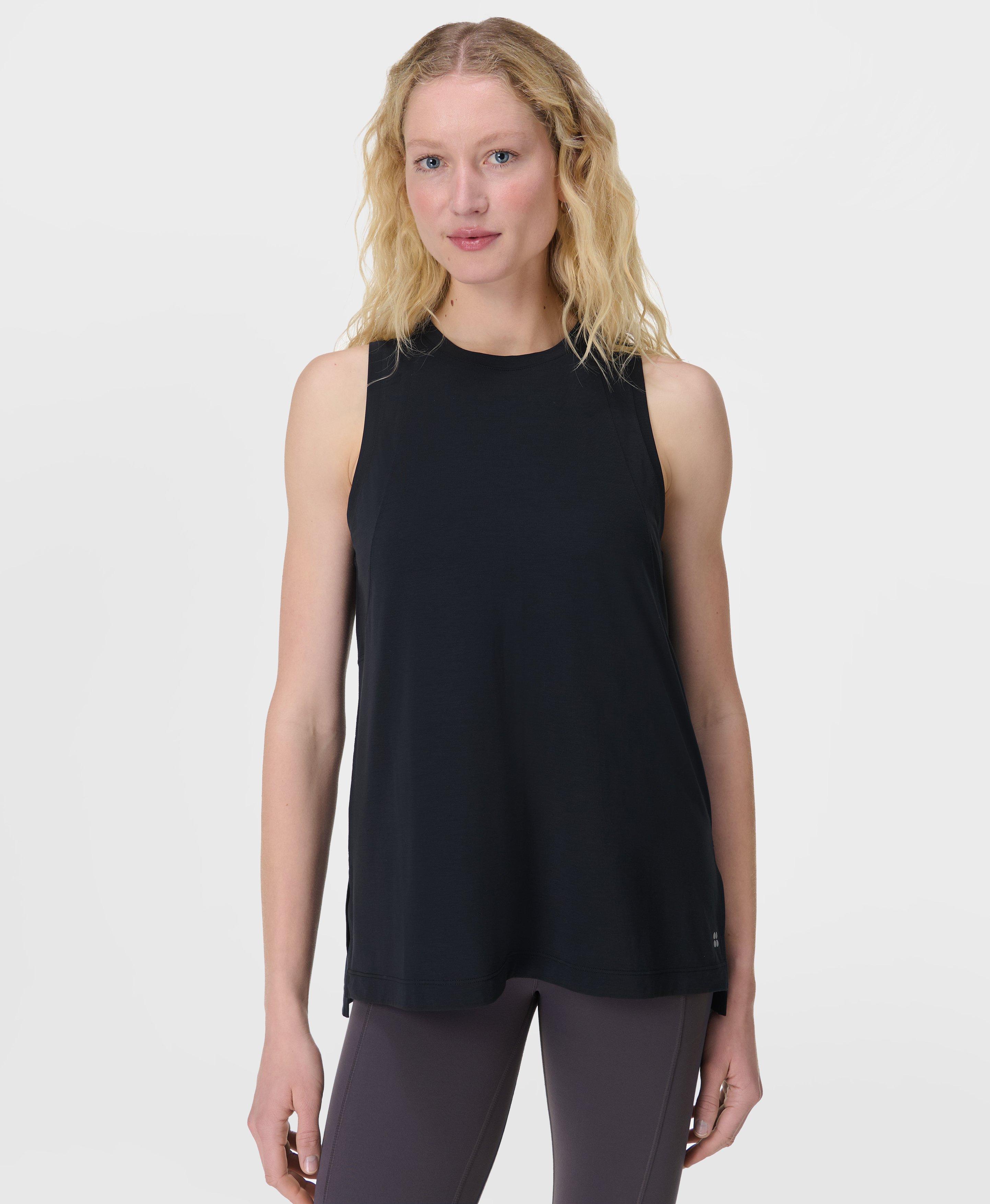 Sweaty Betty Soft Flow Studio Longline Vest Top Black, Women's M