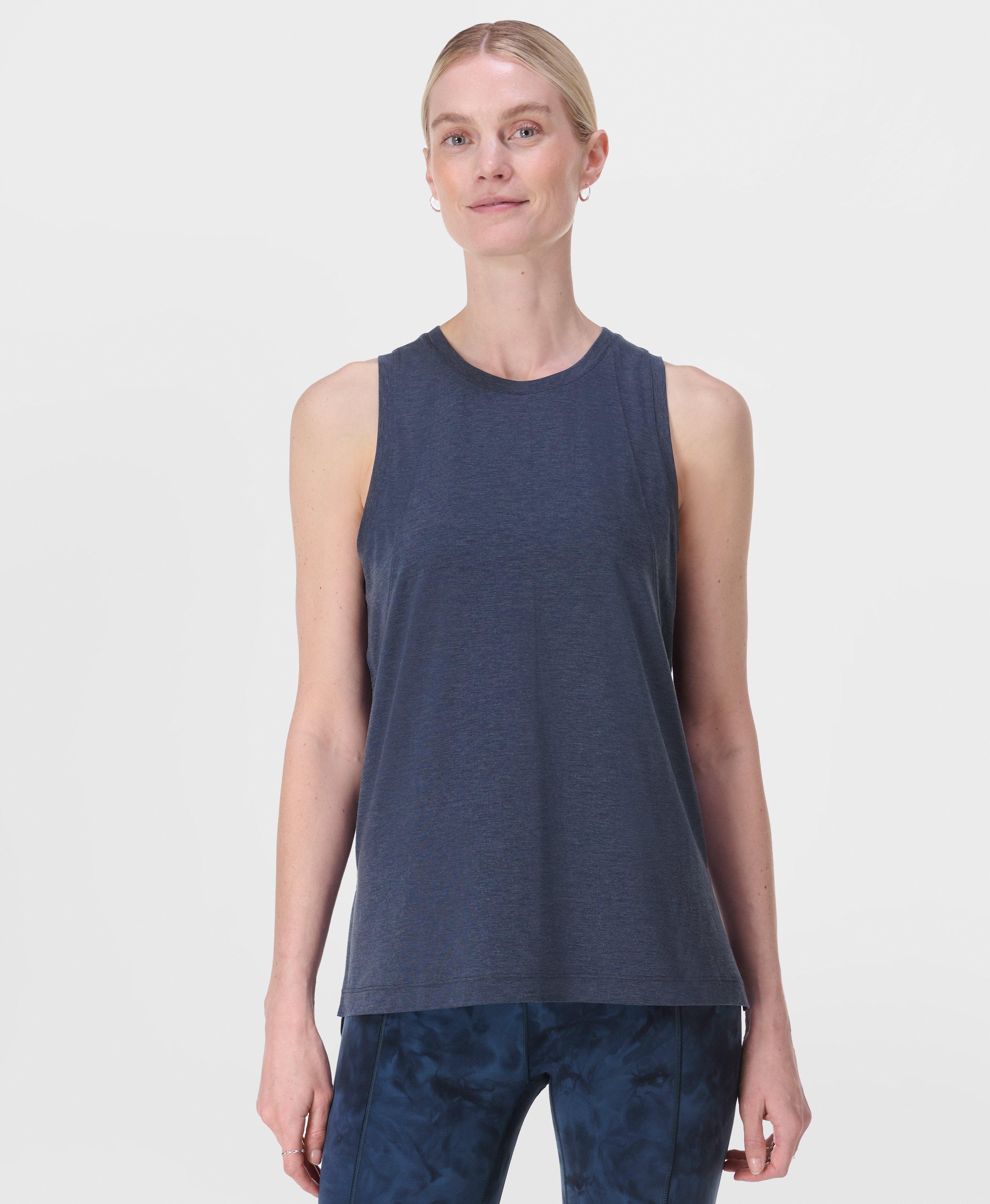 Soft Flow Studio Longline Tank - Navy Blue | Women