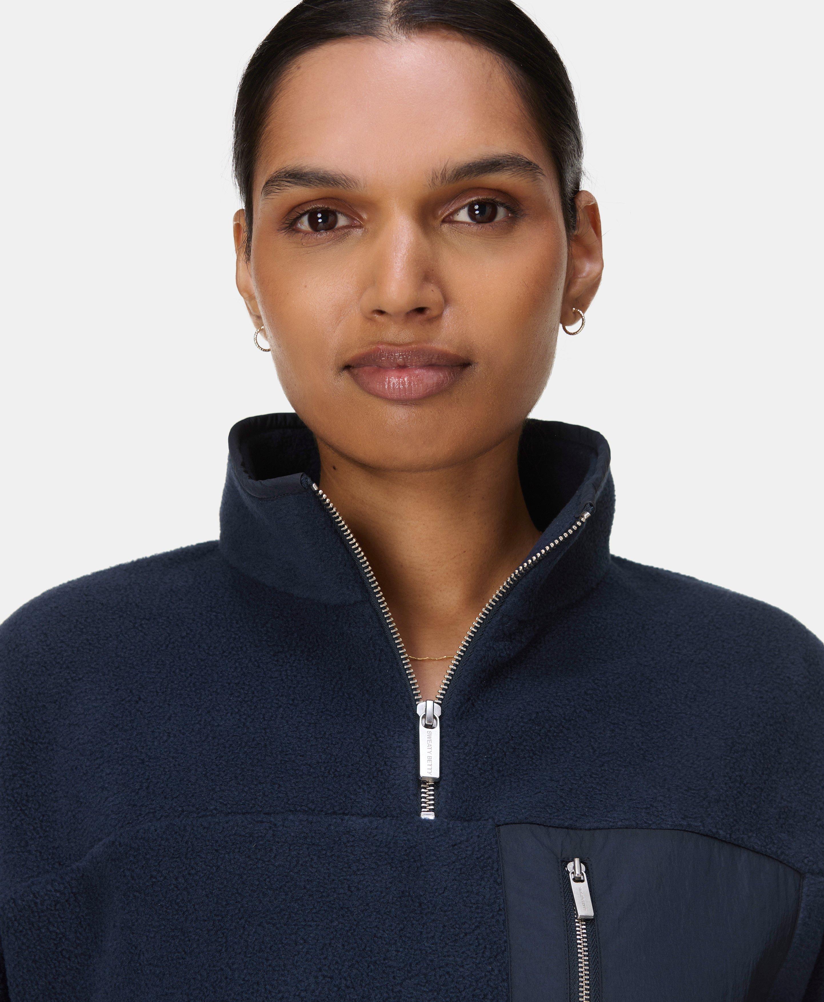 Mallow Half Zip Fleece - Navy Blue | Women's Sweaters + Hoodies