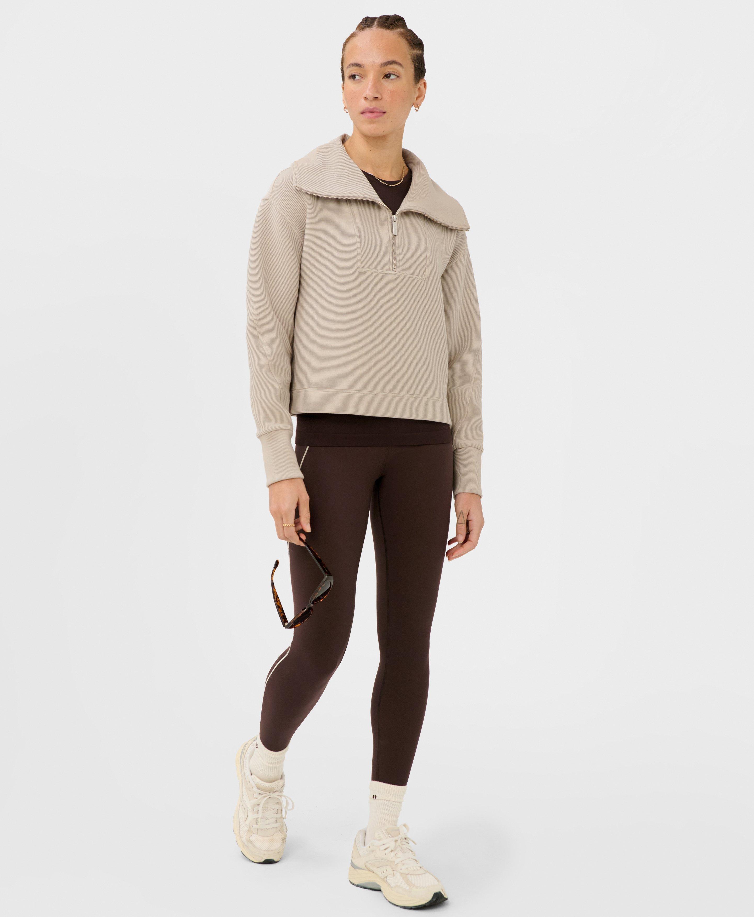 Peaceful Rib Half Zip Cropped Sweatshirt