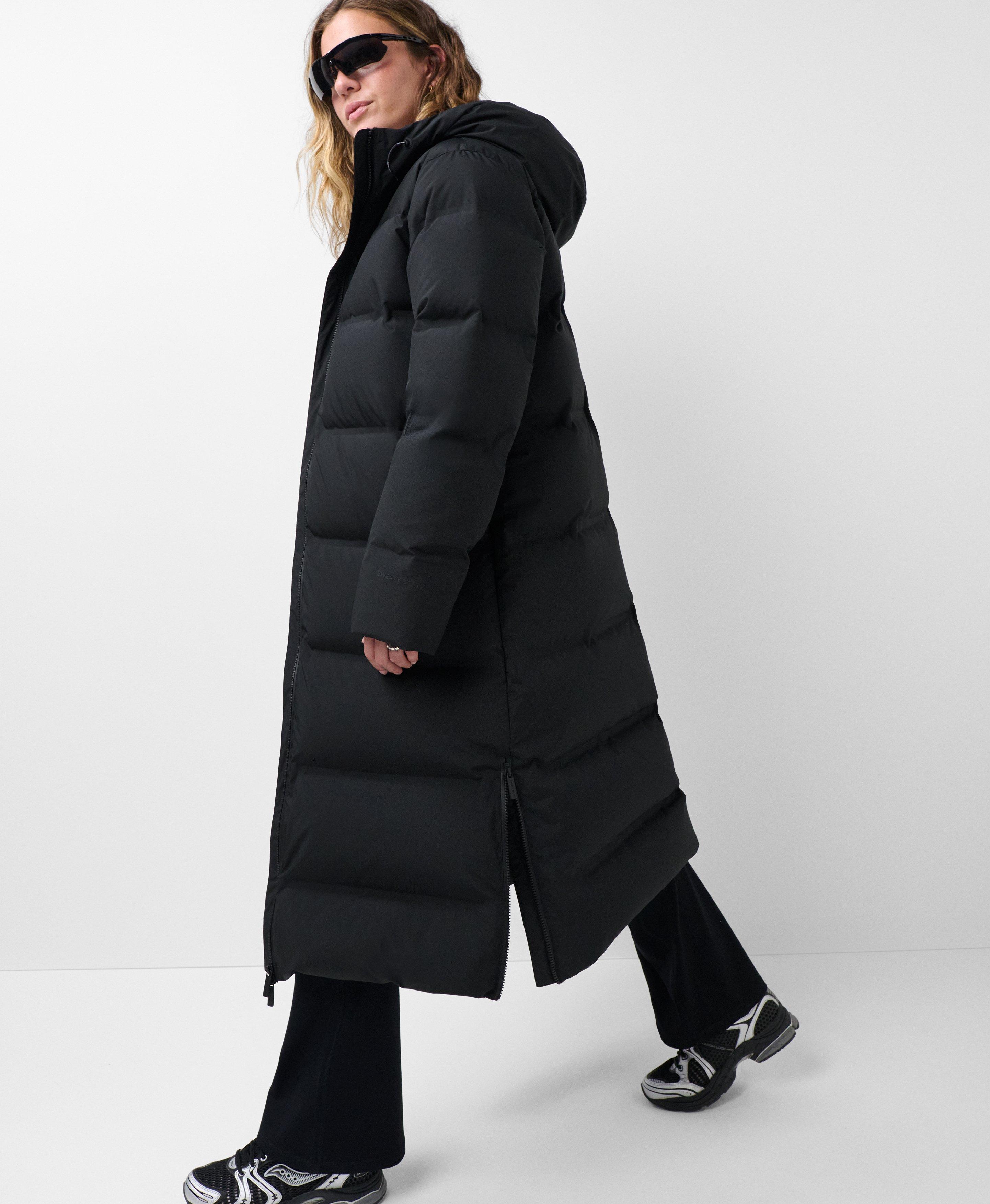Sサイズウィメンズ 新品未使用 SweatyBetty swingjacket Nimbus Longline Waterproof Puffer - Black | Women's Jackets +