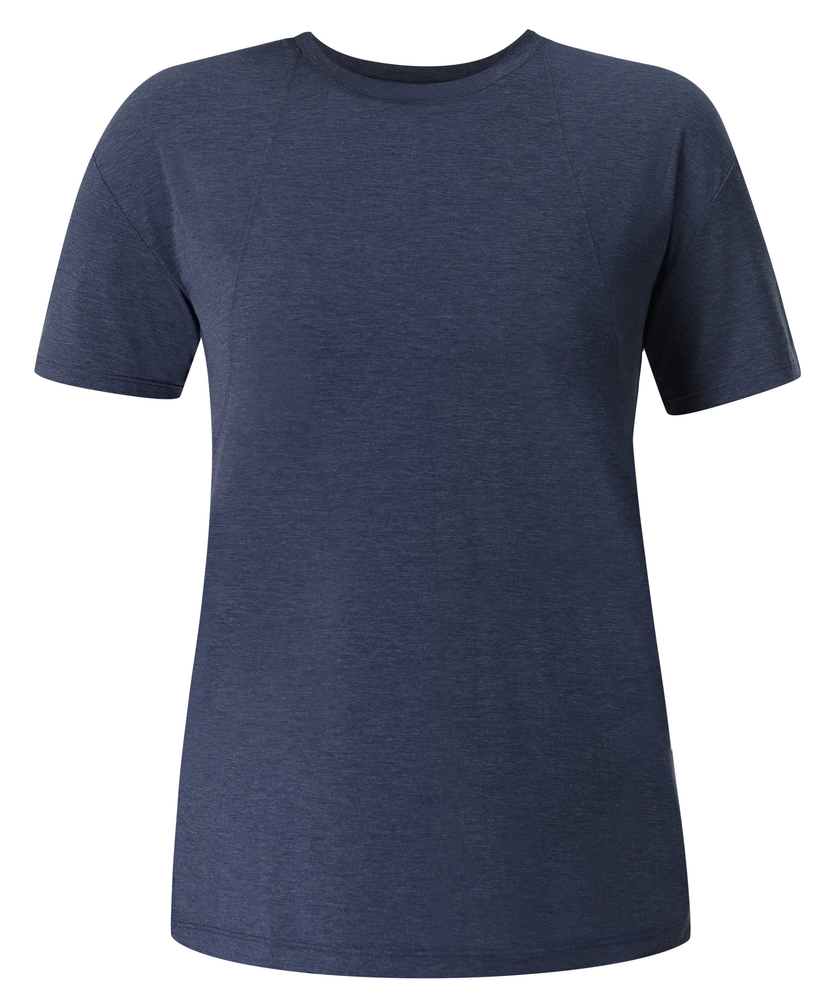Soft Flow Studio Longline T-Shirt - Navy Blue | Women's T-Shirts