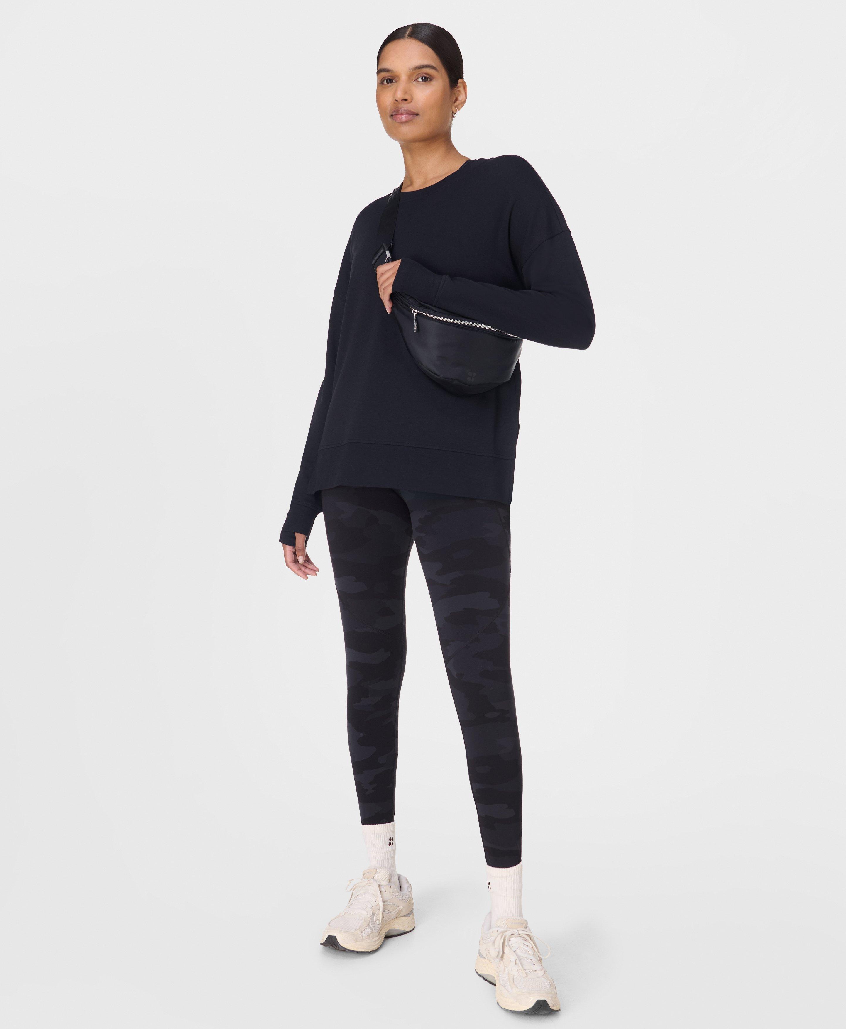 Sweaty Betty After Class Longline Sweatshirt, Black, Women's XL