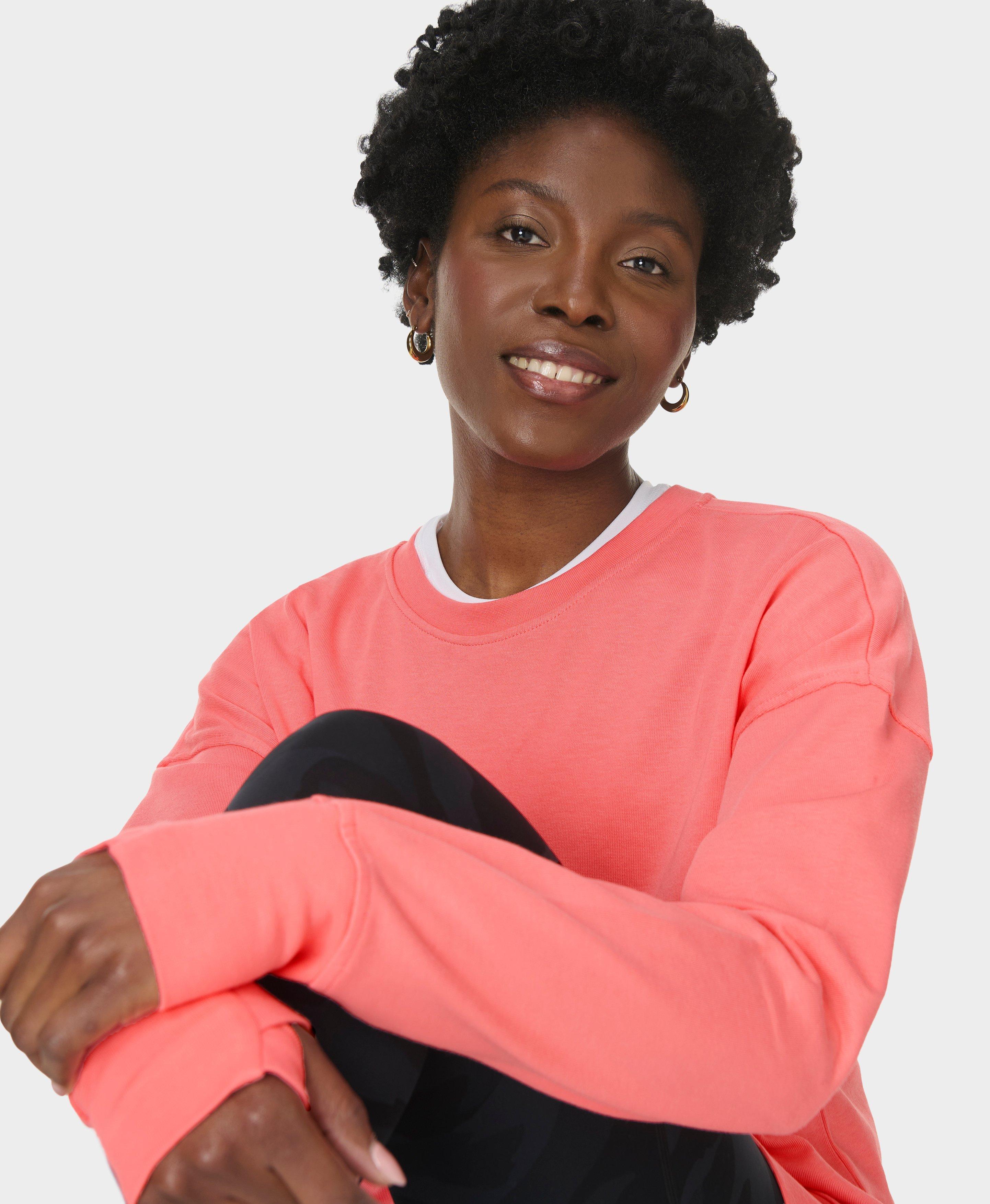 After Class Longline Sweatshirt - Melon Pink | Women's Sweaters +