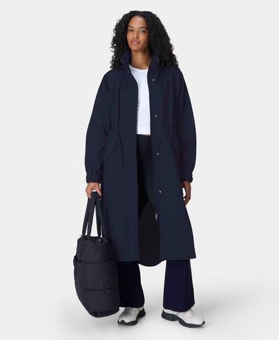 Motion Waterproof Longline Parka, French Navy Blue | Sweaty Betty