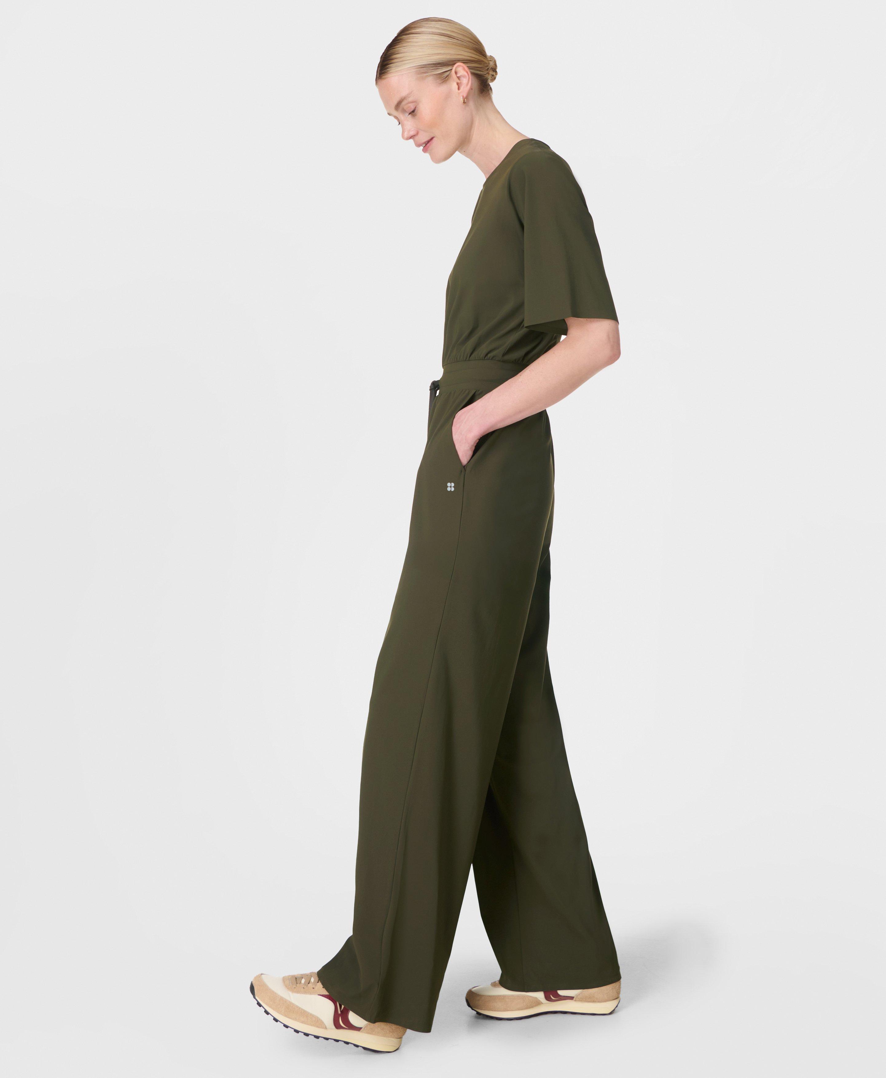 Sweaty Betty Explorer Short Sleeve Jumpsuit, Green, Women's M