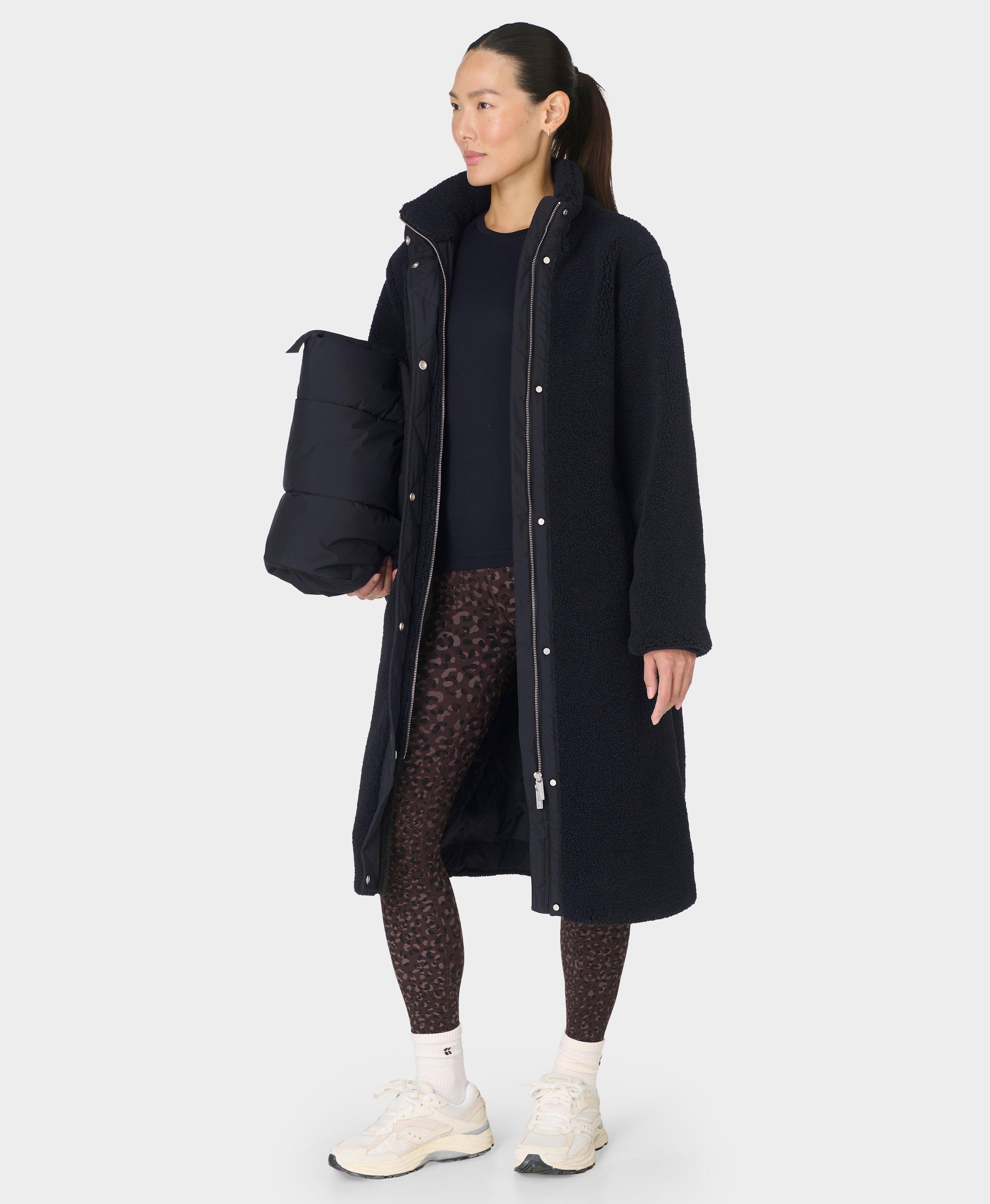 Sweaty Betty Navigate Sherpa Texture Coat, Black, Women's S