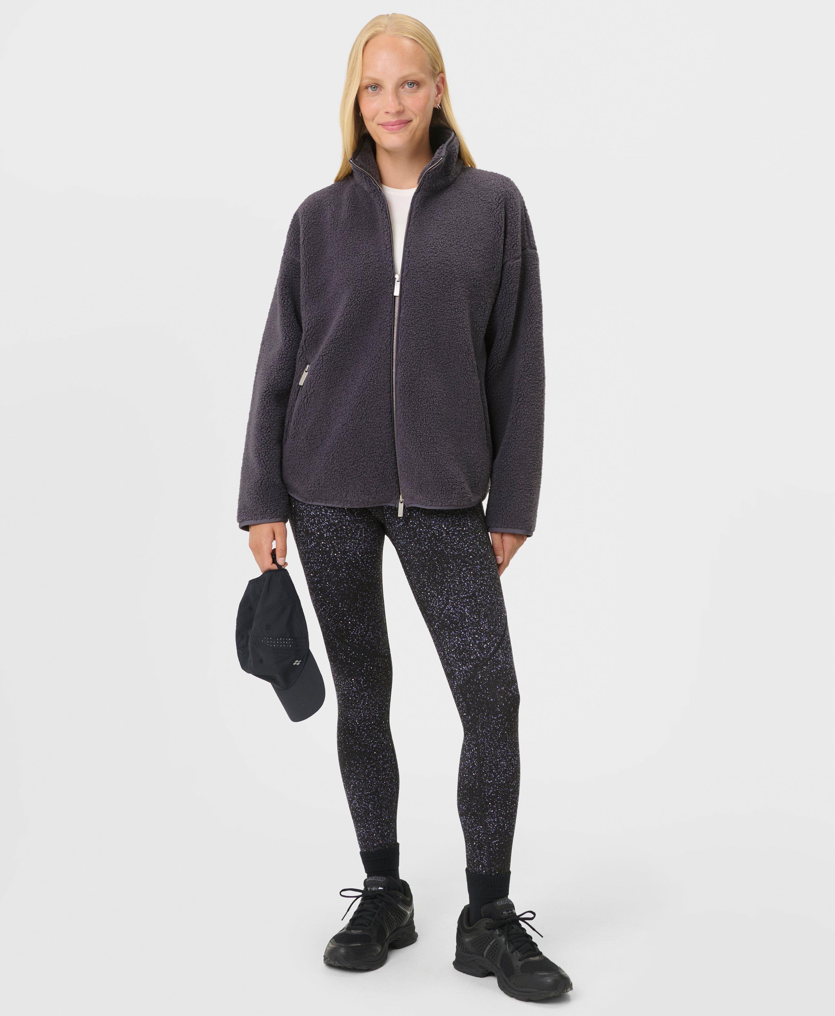 Plush Textured Zip-Up Fleece - Nebula Blue | Women's Sweaters +
