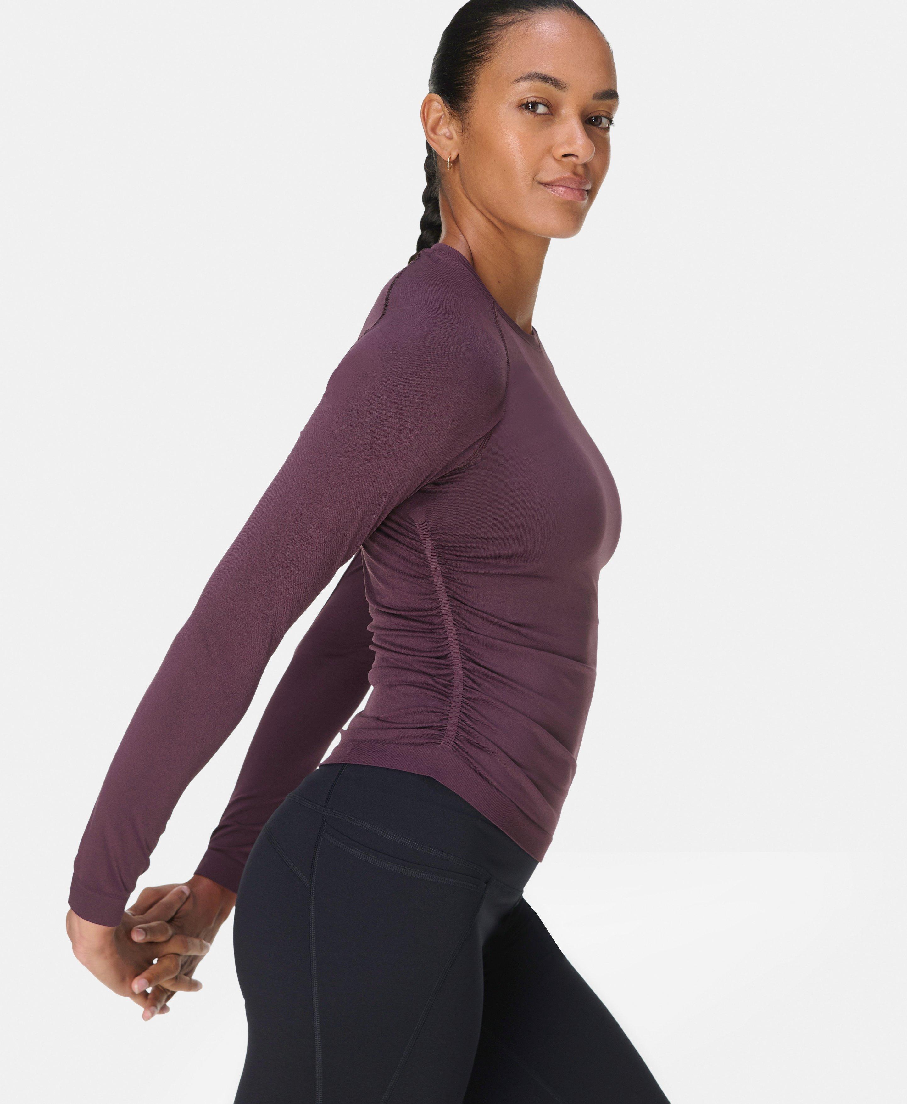 Athlete Seamless Ruched Long Sleeve Top - Neptune Purple | Women's Base Layers & Long Sleeve Tops | Sweaty Betty