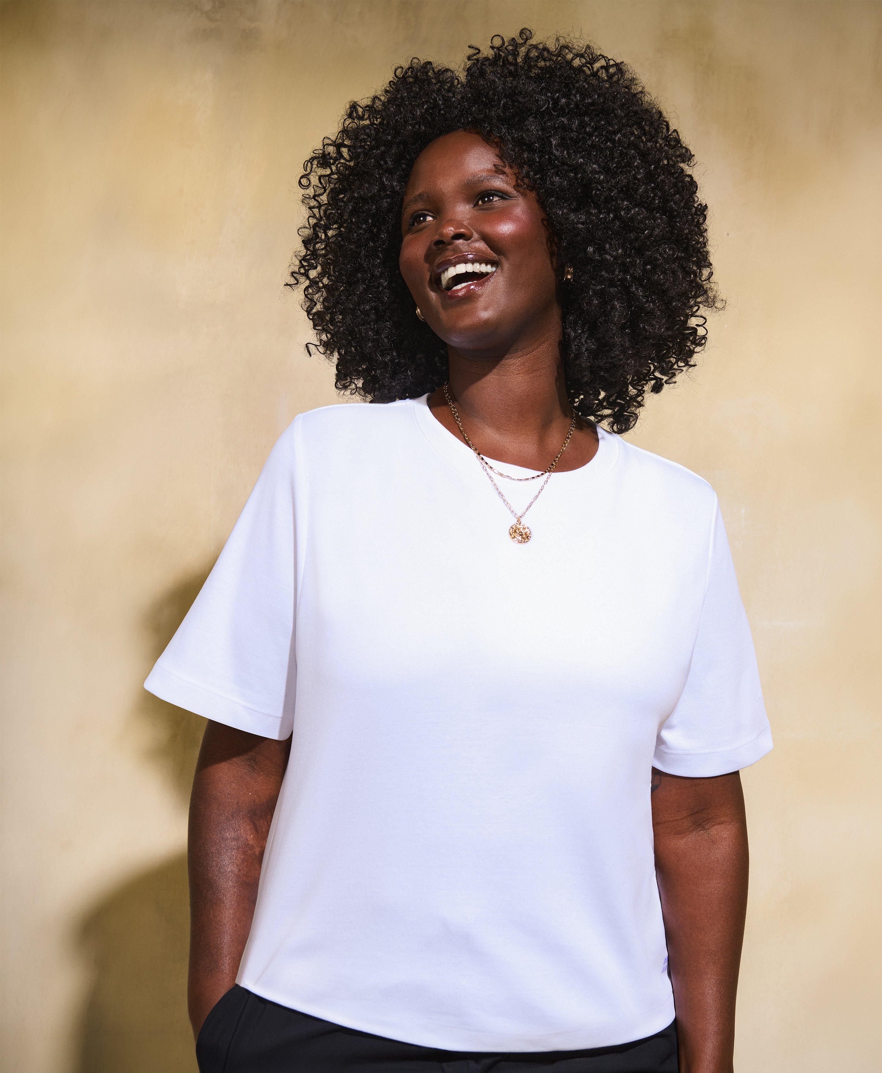 Elevated Cotton Boxy Tee - White | Women's T-Shirts | Sweaty Betty