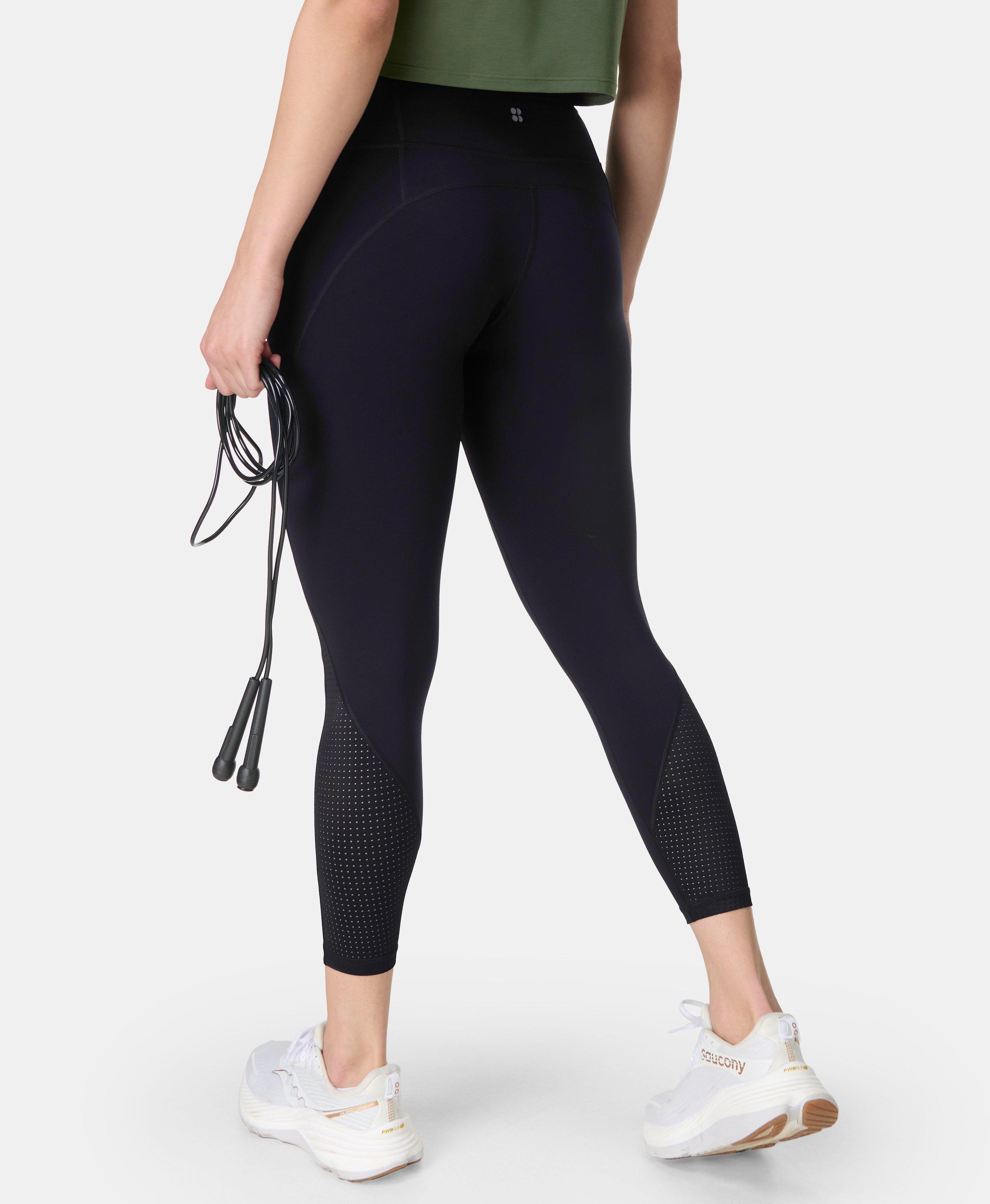 Sweaty Betty Power 7/8 Perforated Gym Leggings, Black, Women's S