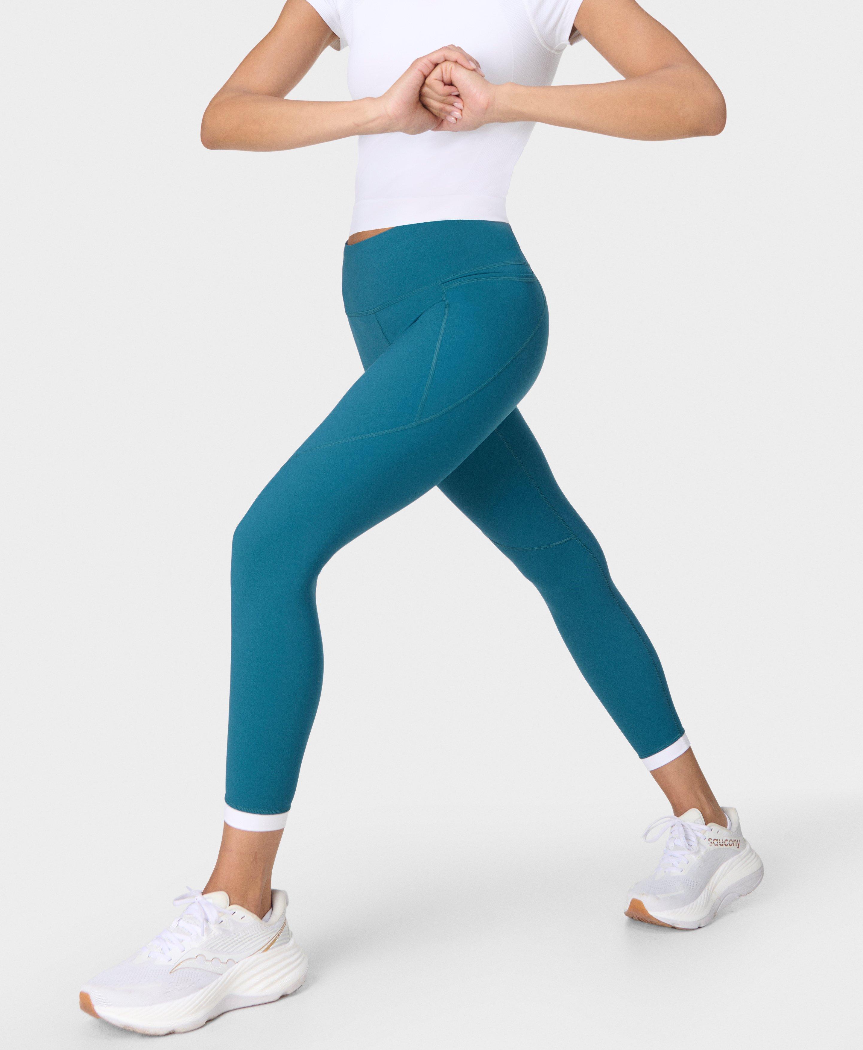 Sweaty Betty Power 7/8 Colour Block Gym Leggings, Blue, Women's S