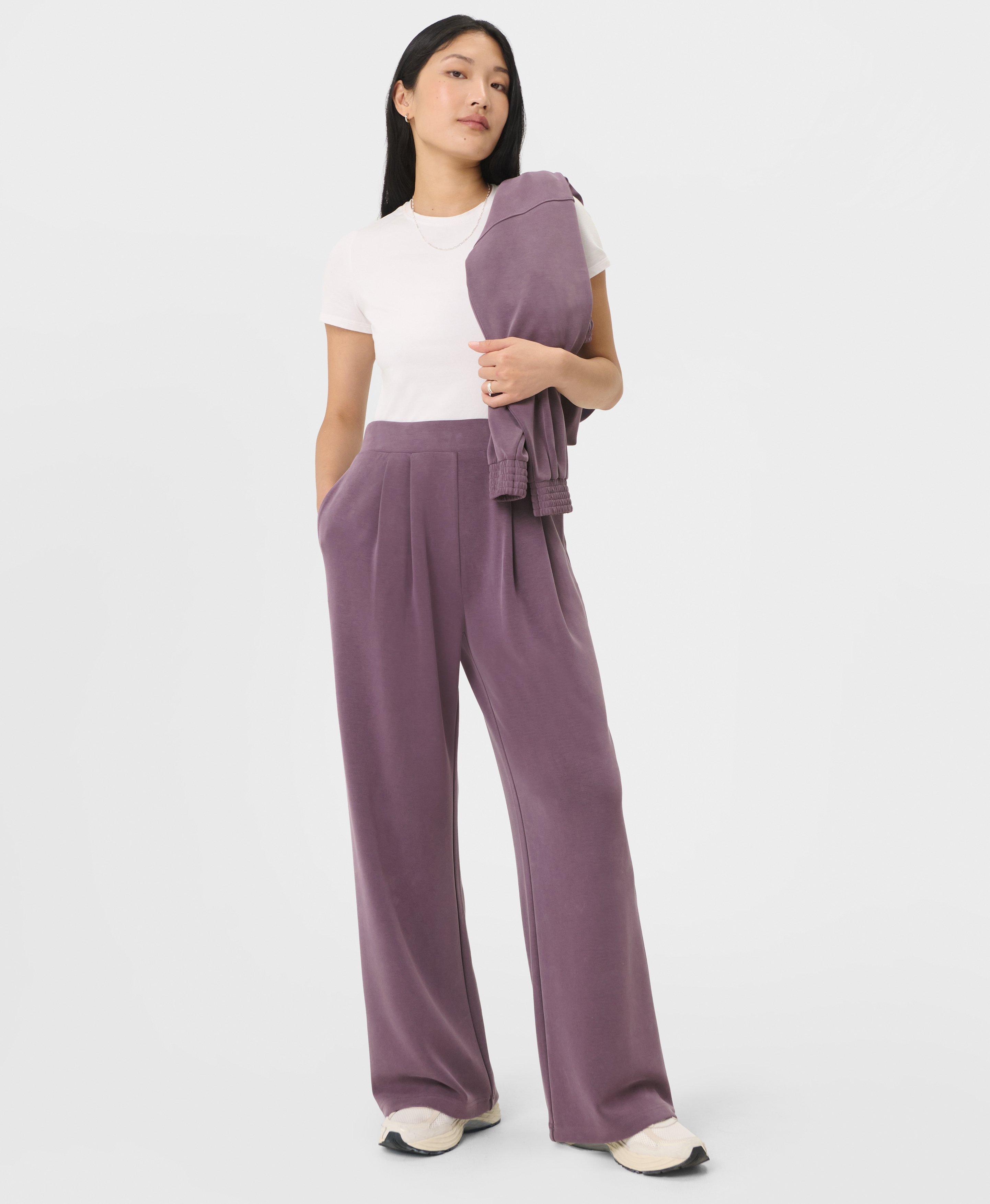 Sweaty Betty Sand Wash Wide Leg Trouser, Purple, Women's XXL