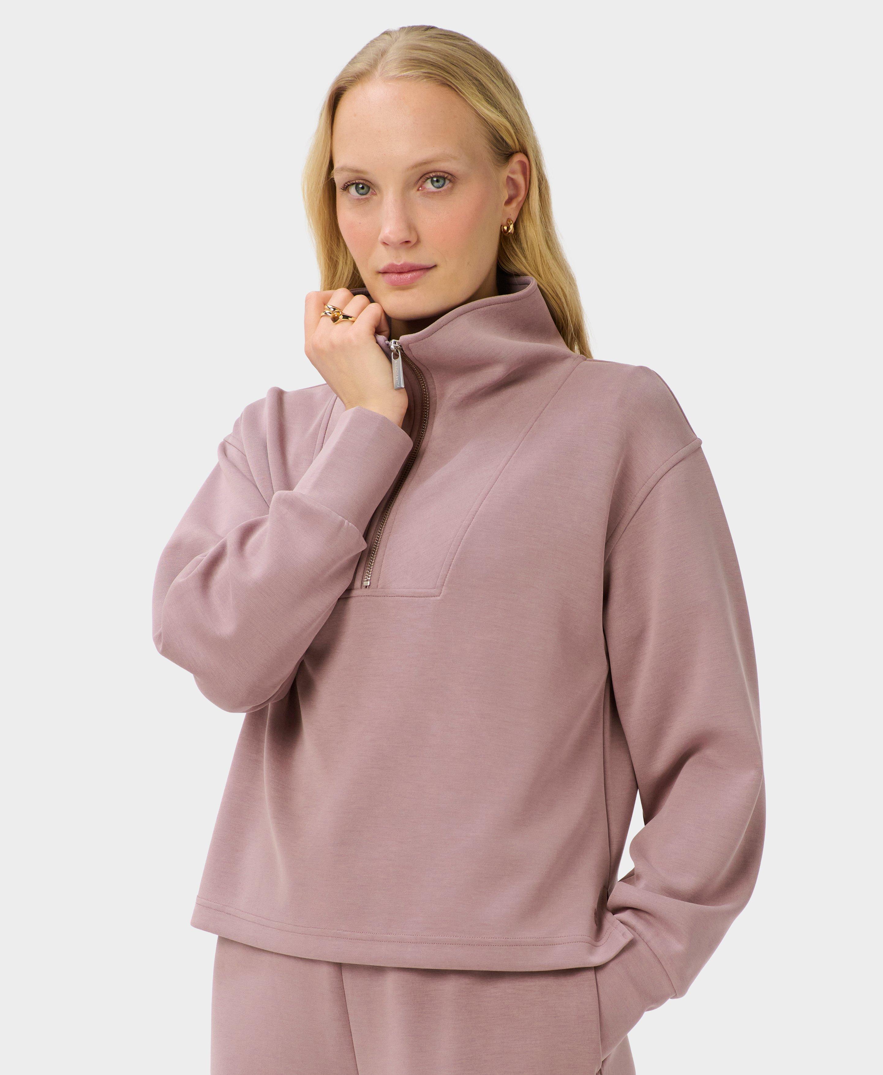 Sand Wash Half Zip Crop Sweatshirt - Duskberry Purple | Women's