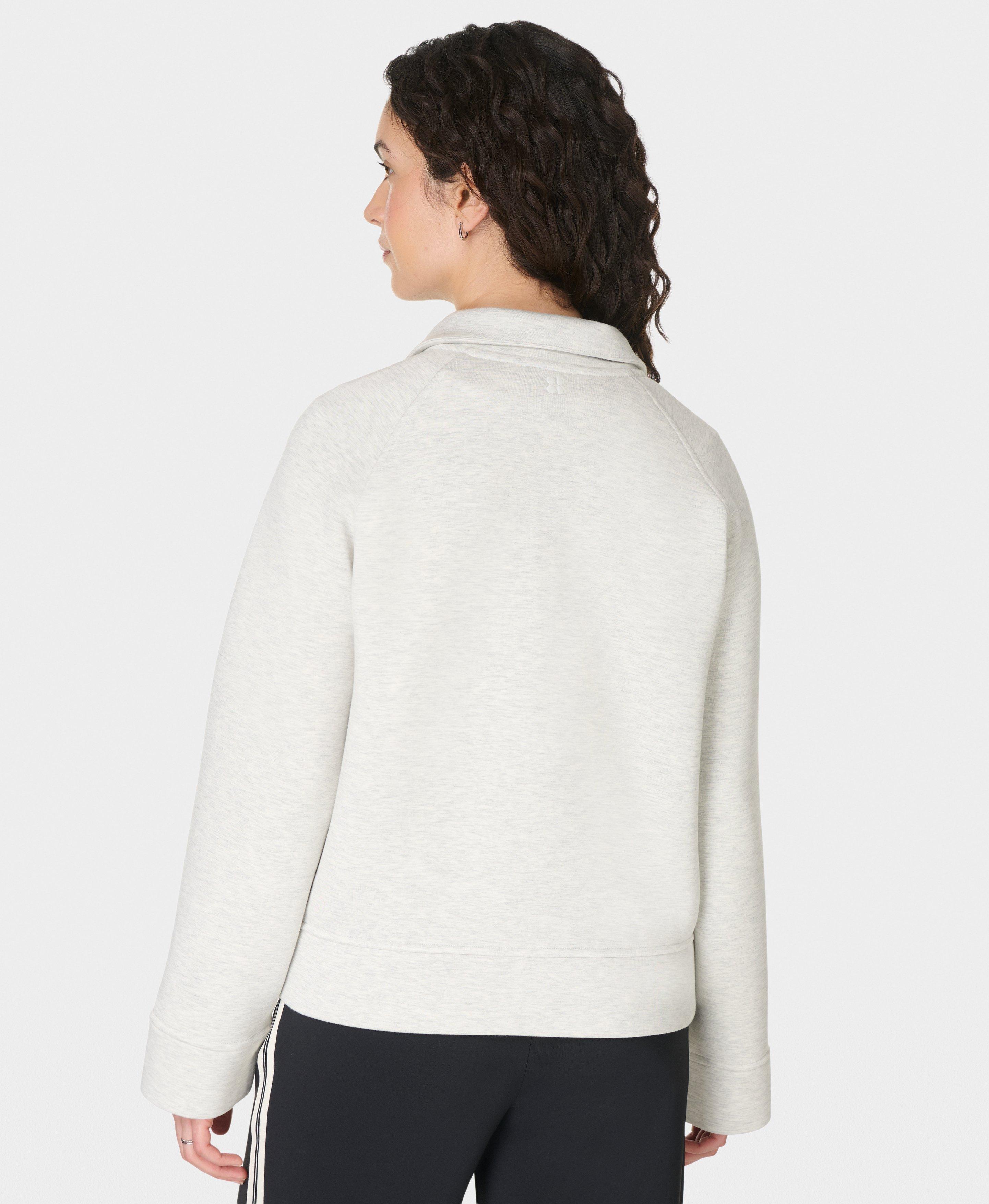Wind Down Patch Pocket Zip-Up - Ice Grey Marl | Women's Sweaters +