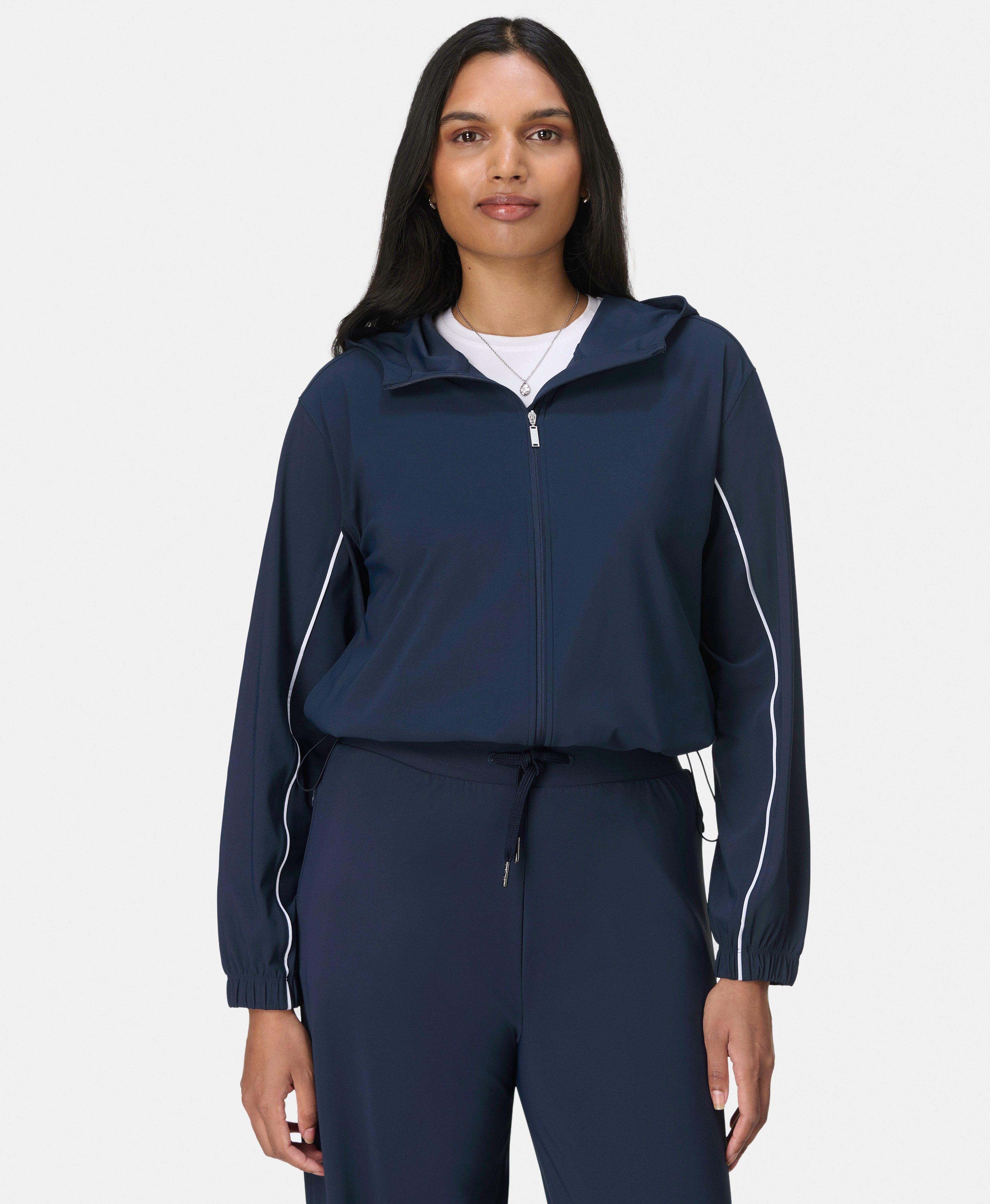 Explorer Cropped Zip Up - Navy Blue | Sweaty Betty
