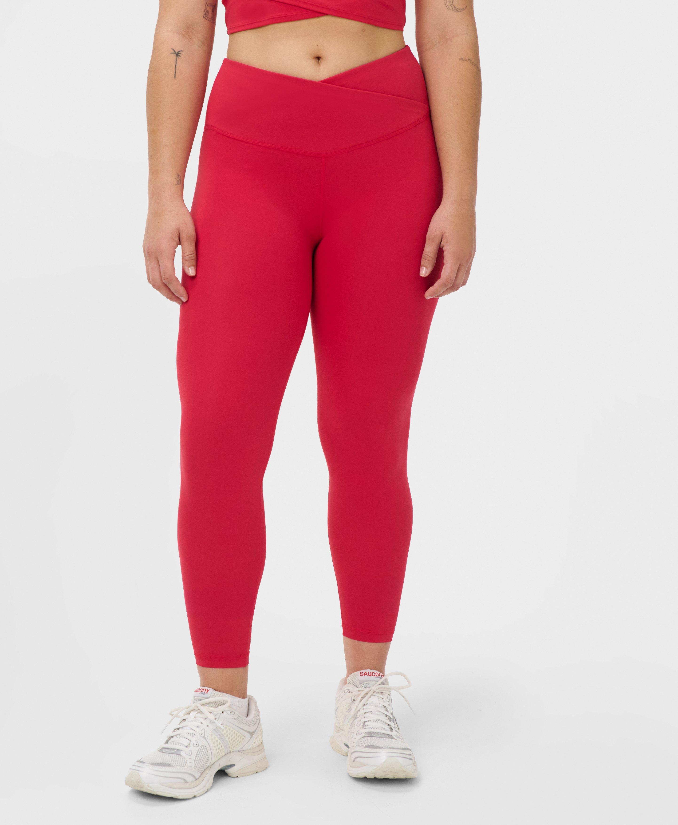 All Day 7/8 Wrap Waist Leggings - Crimson Red | Women's Leggings