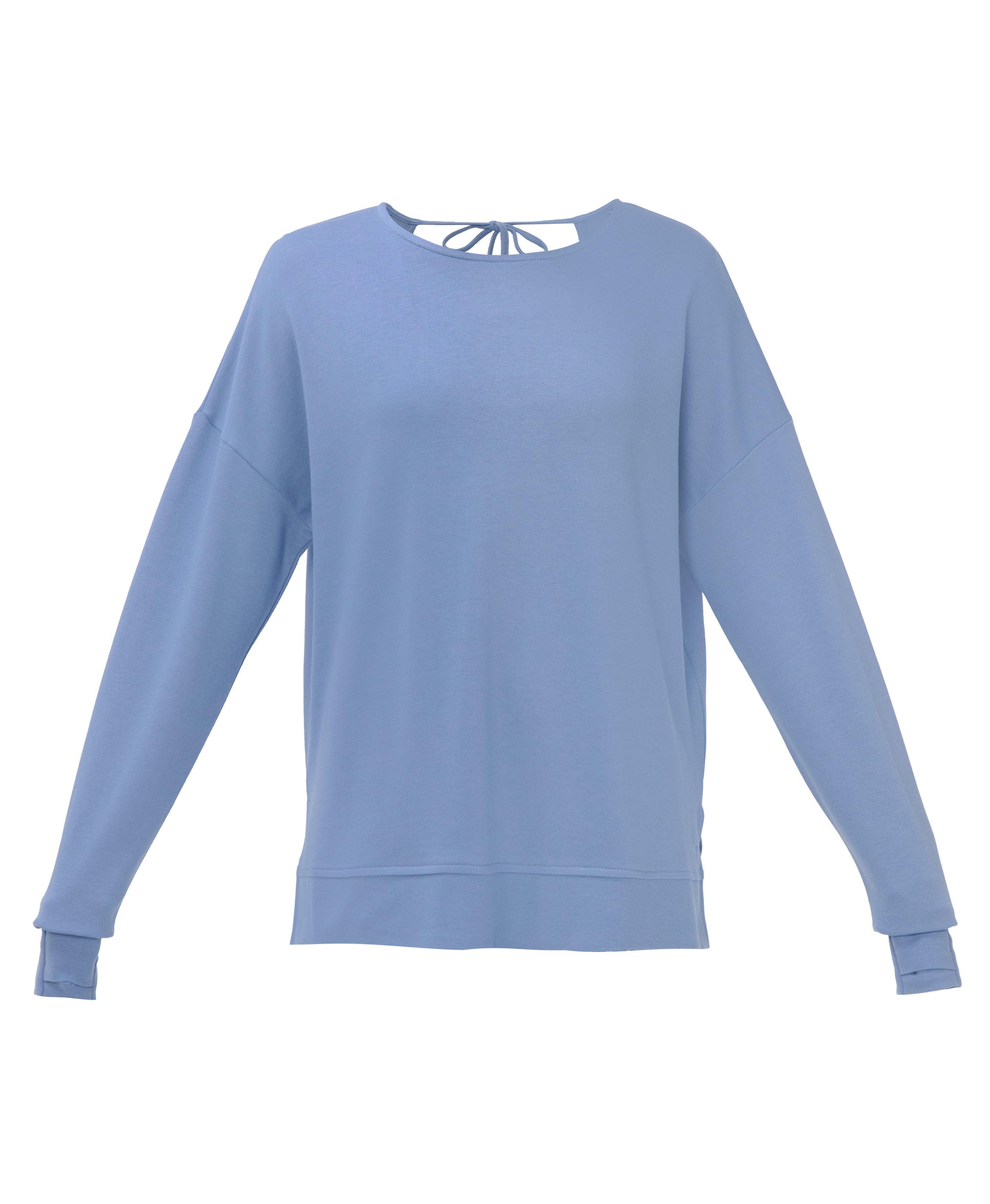 After Class Open Back Tie Sweatshirt - Faded Blue | Women's