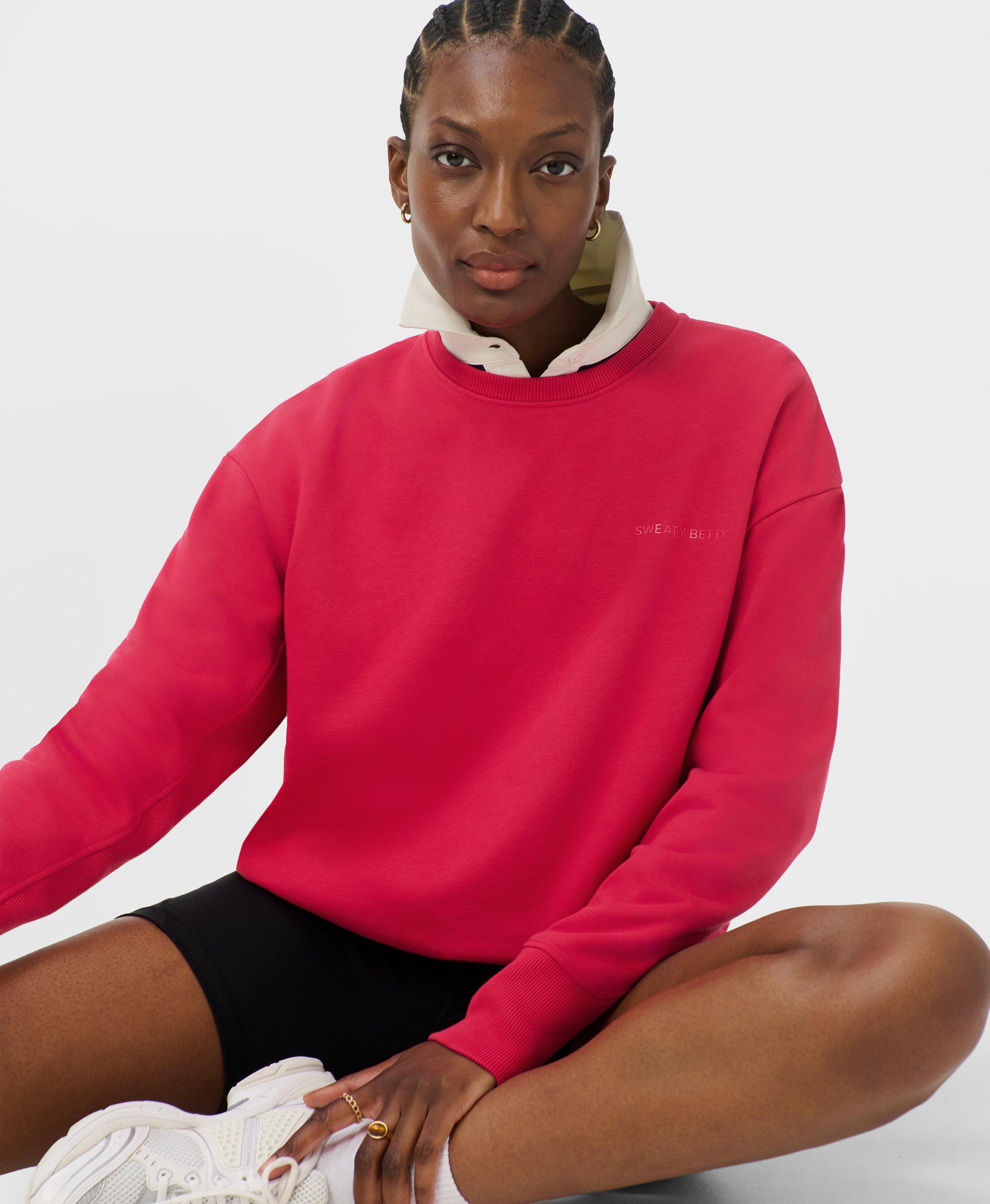【美品】BASErange LIGHT RELIEF SWEATSHIRT Revive Rib Mix Crew Neck - Crimson Red | Women's Sweaters +