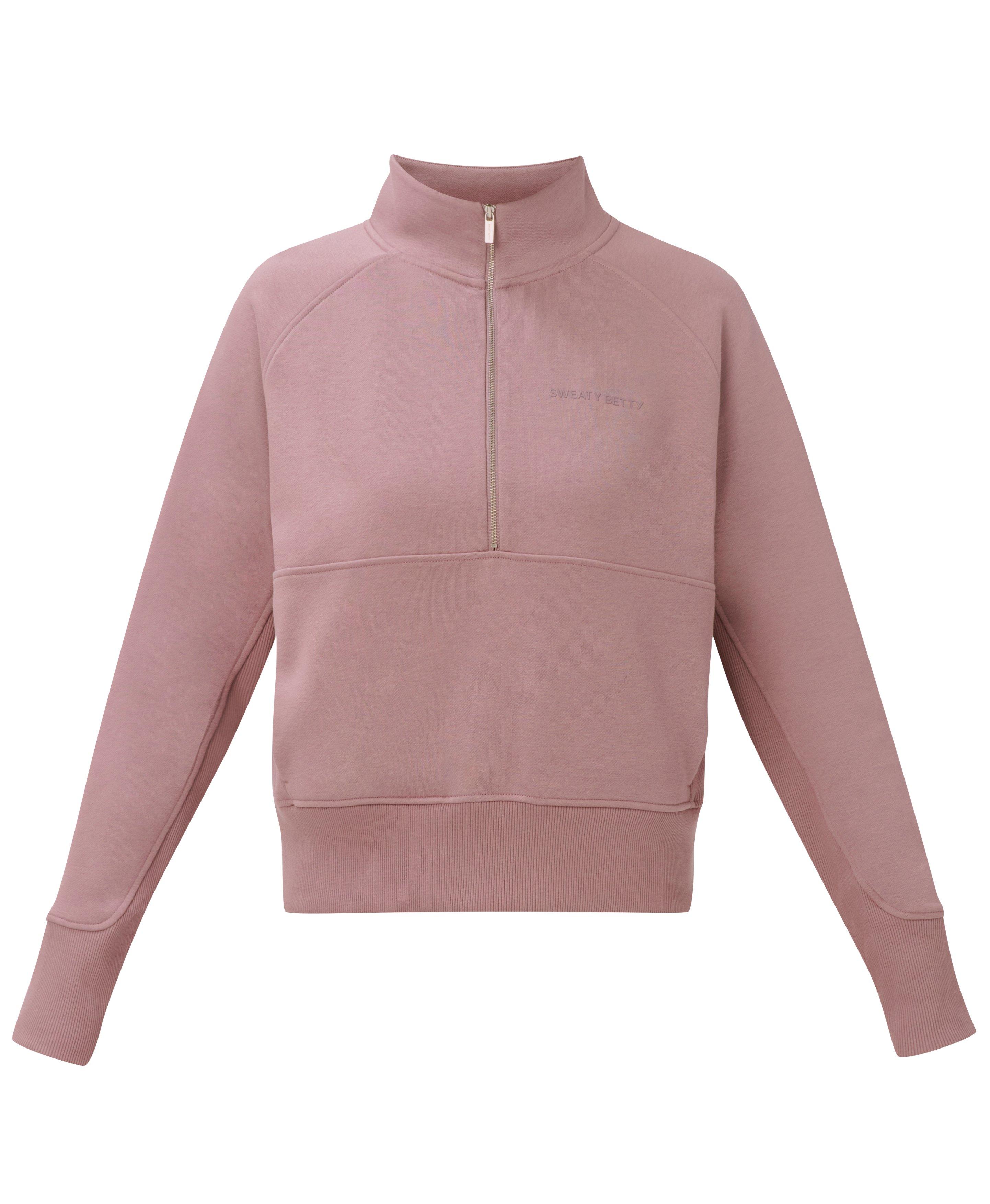 Revive Rib Mix Half Zip Sweatshirt - Duskberry Purple | Women's