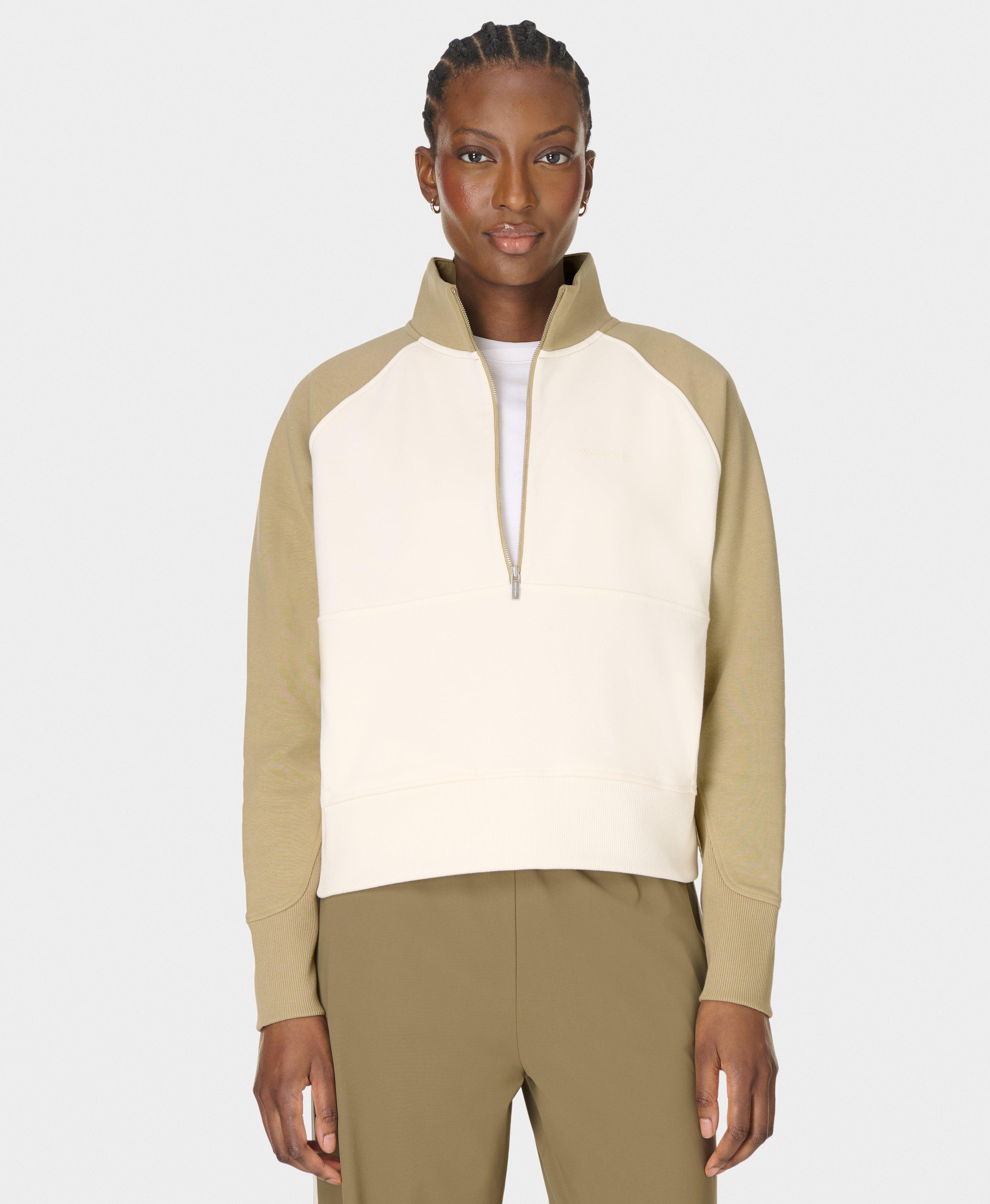 Revive Half Zip Colourblock - Baygreen Coconut Cream | Women's