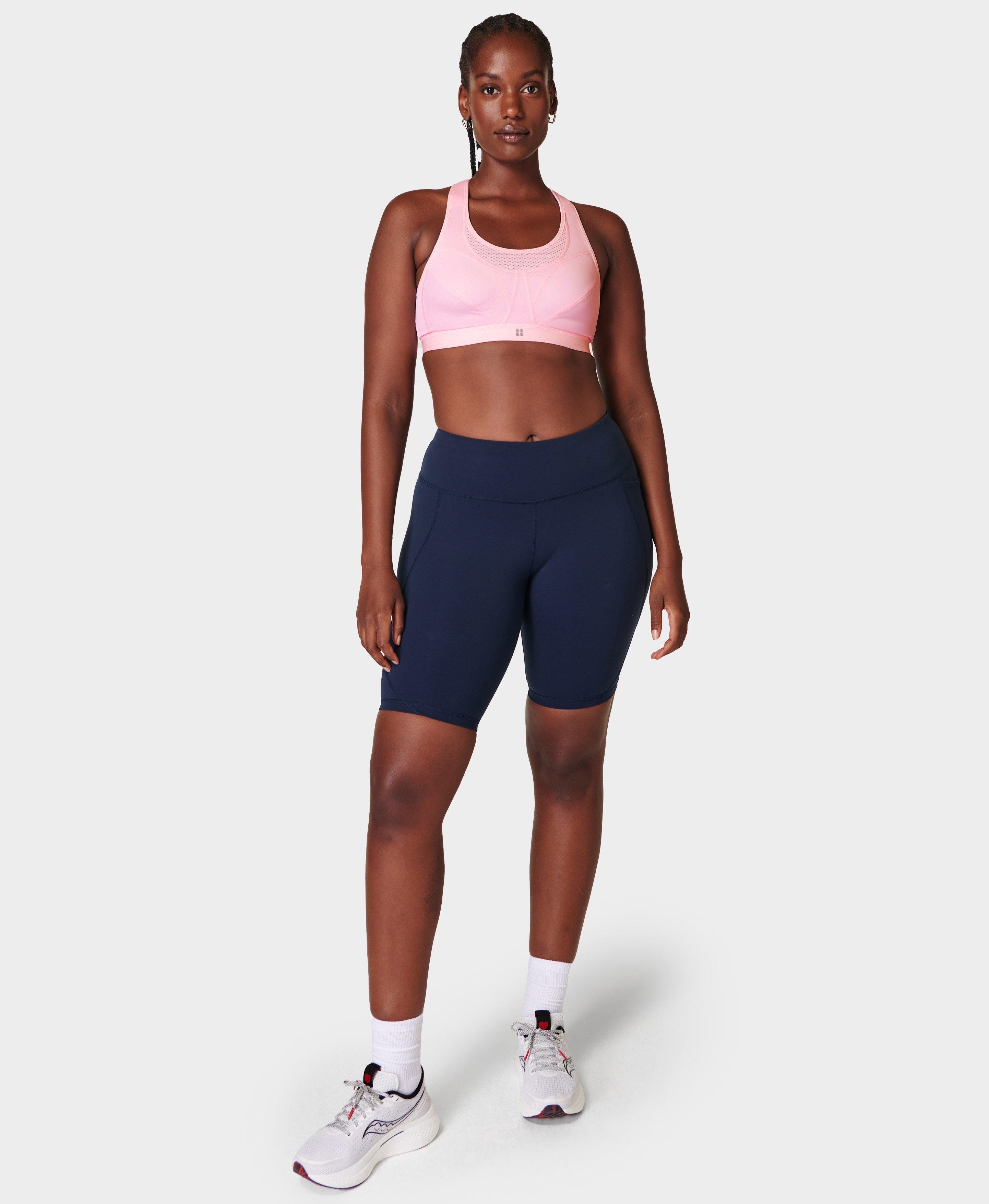 SWEATY BETTY Ultra Running Stretch-Recycled Nylon Sports Bra in SORBETPINK