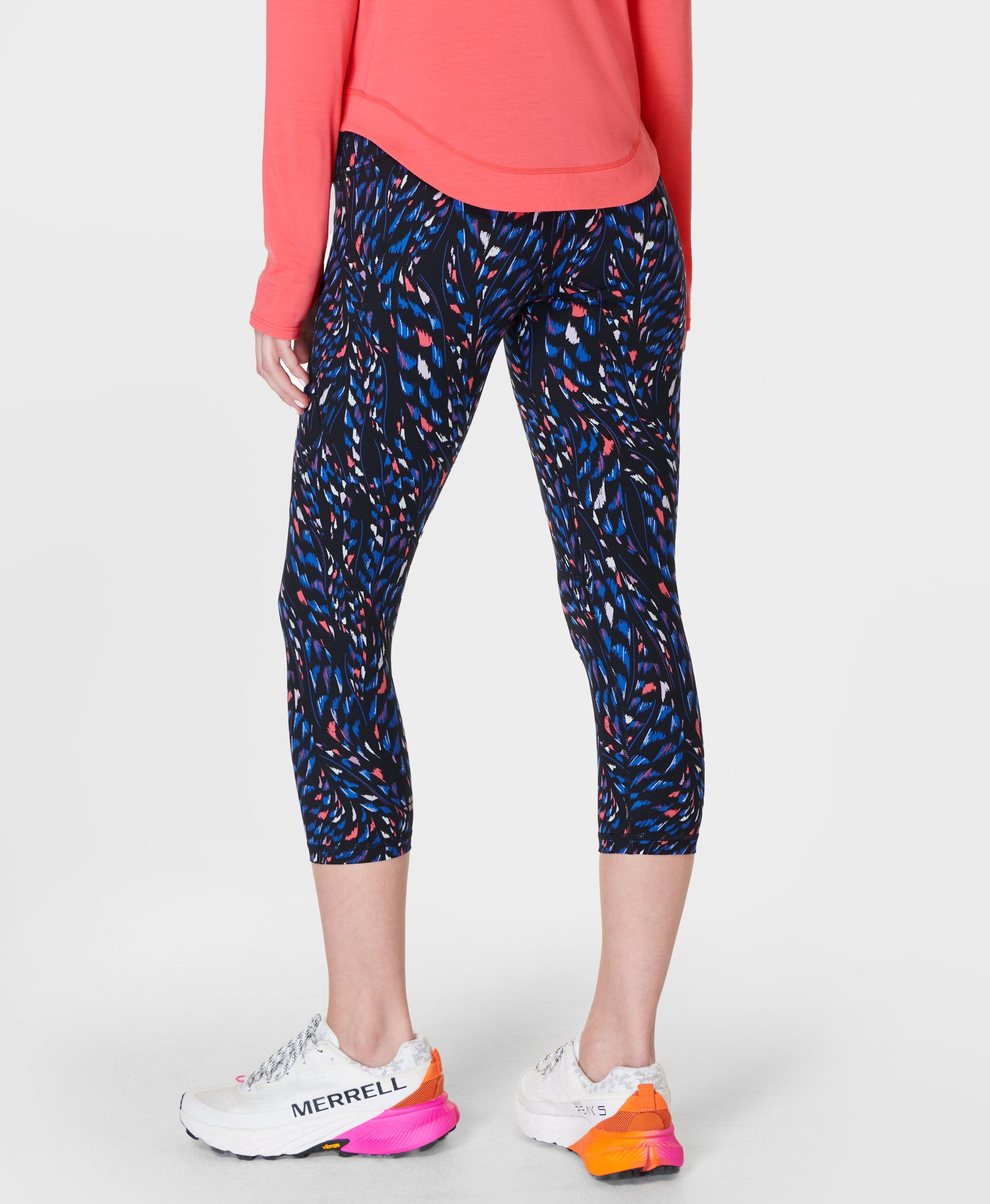 Power Cropped Gym Leggings Black Coral Texture Print Women s Leggings Sweaty Betty