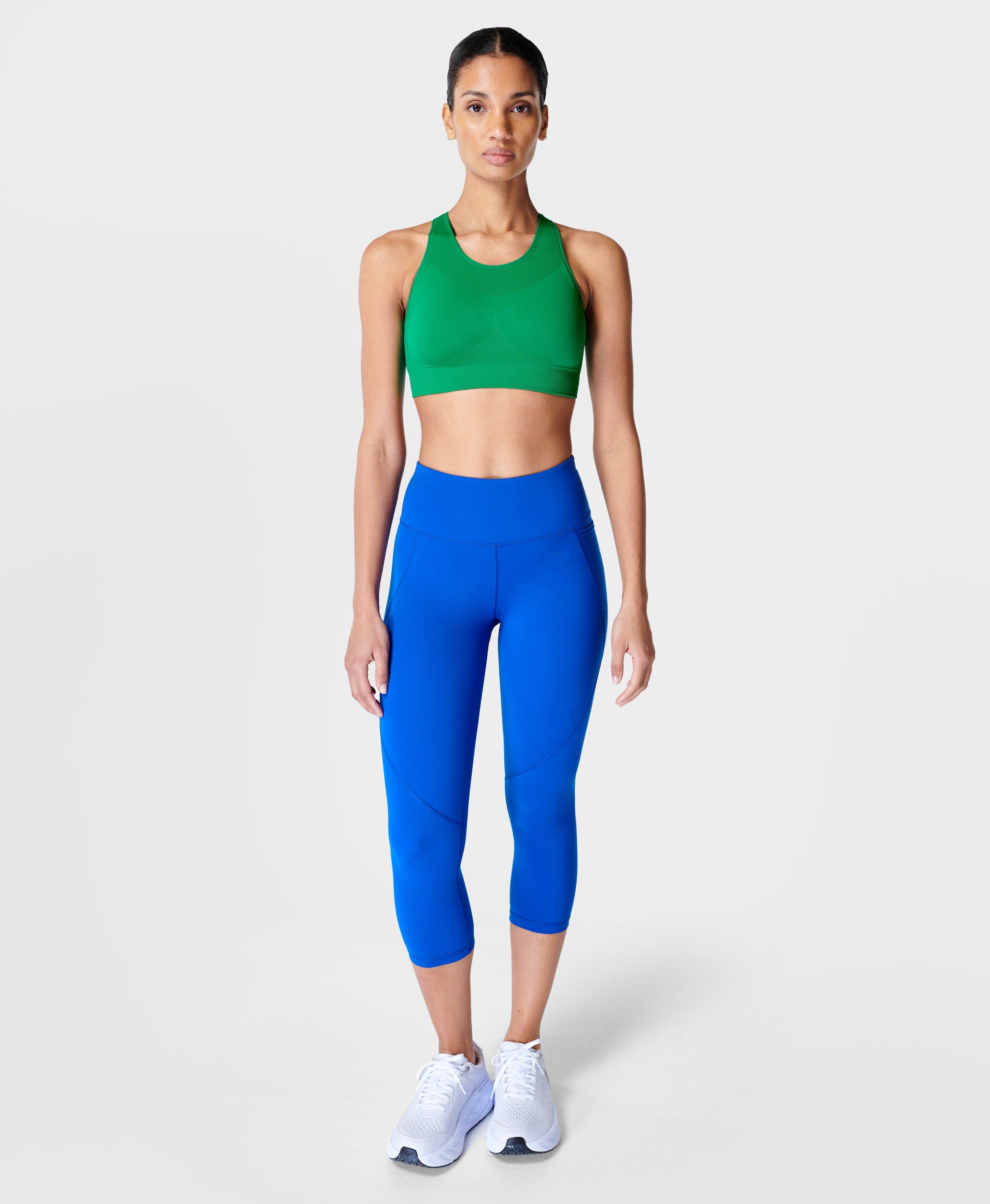 Power Cropped Gym Leggings - Lightning Blue