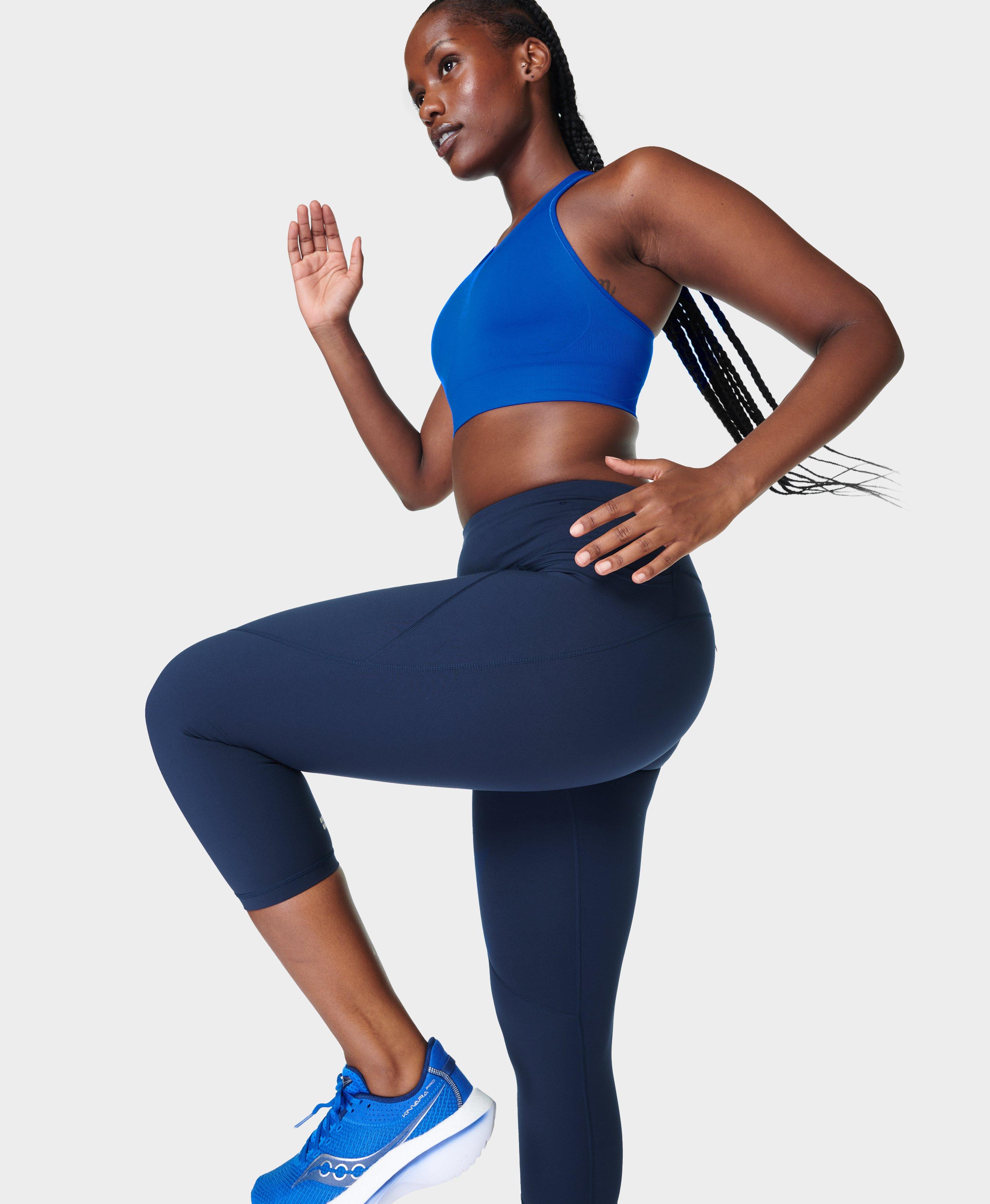 Power Cropped Workout Leggings - Navy Blue, Women's Leggings