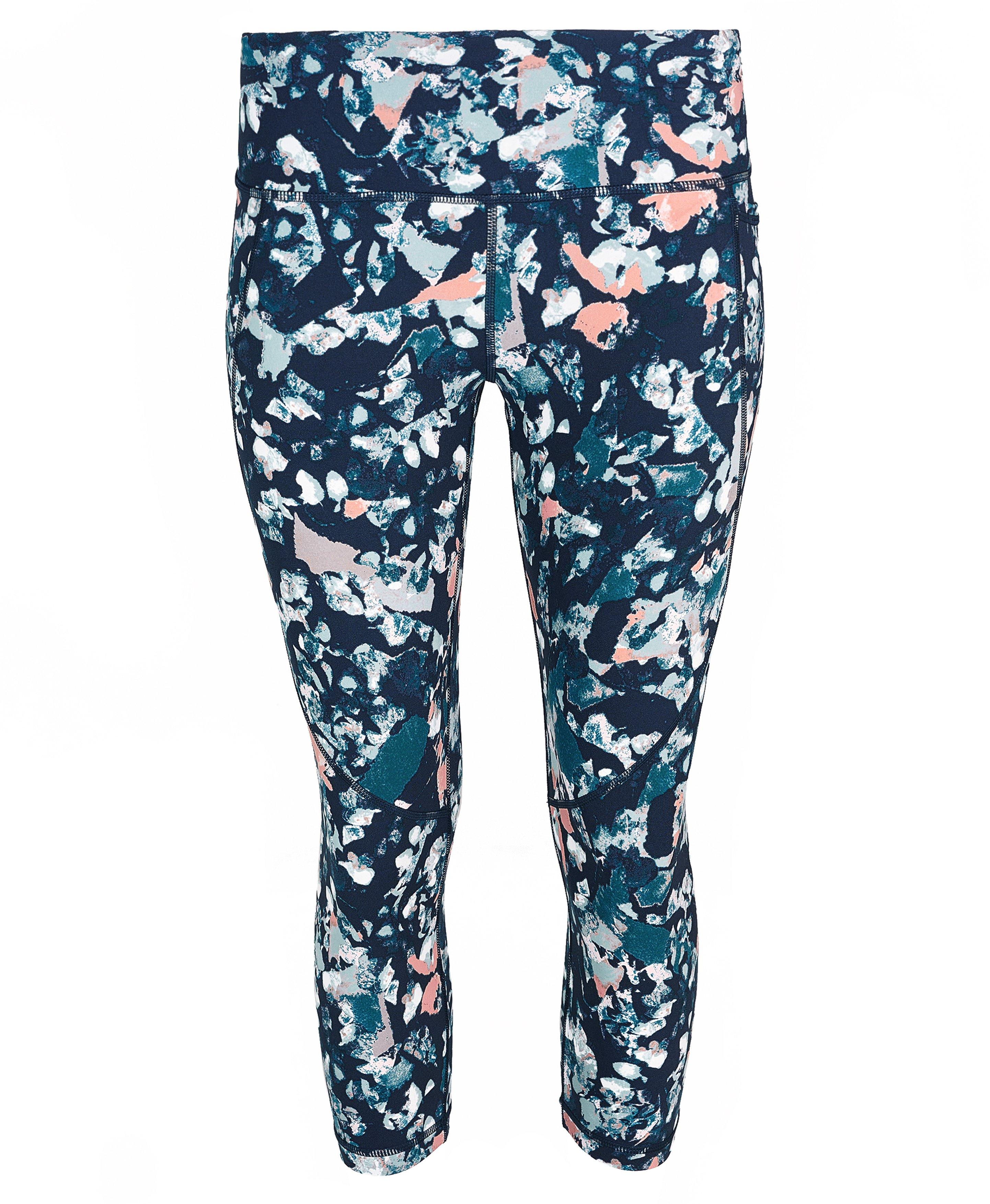 Power Cropped Gym Leggings pinkfloralcollageprint Women s