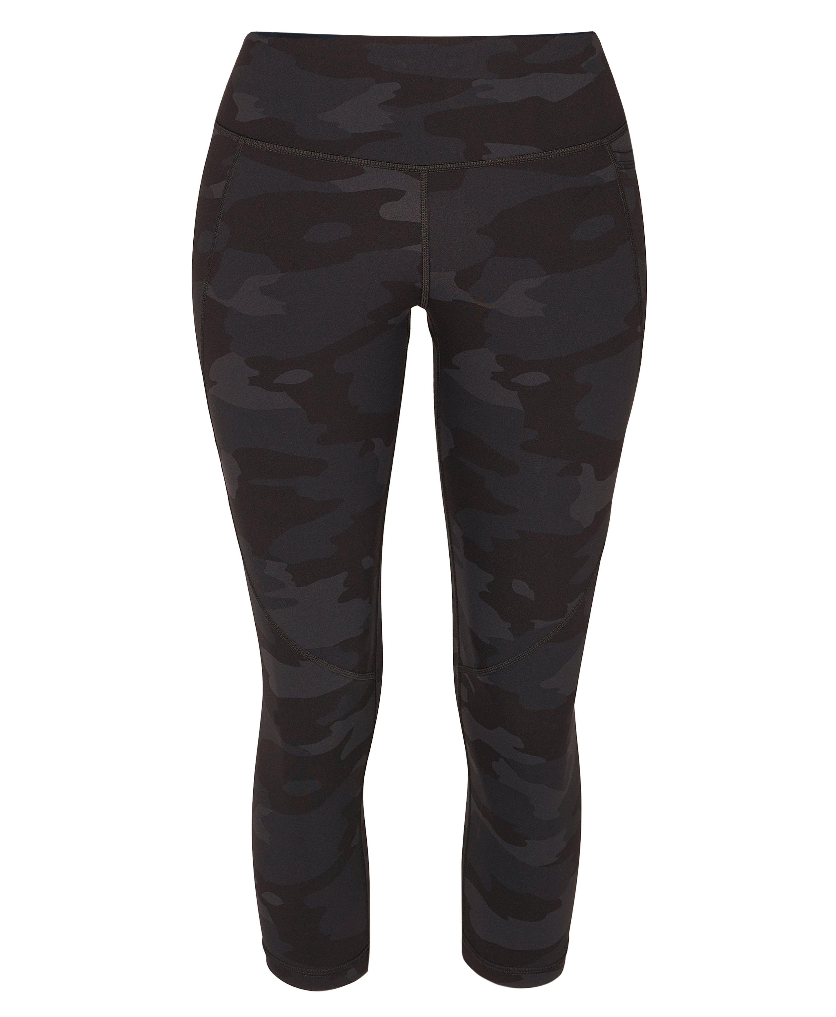 Power Cropped Workout Leggings - Ultra Black Camo Print