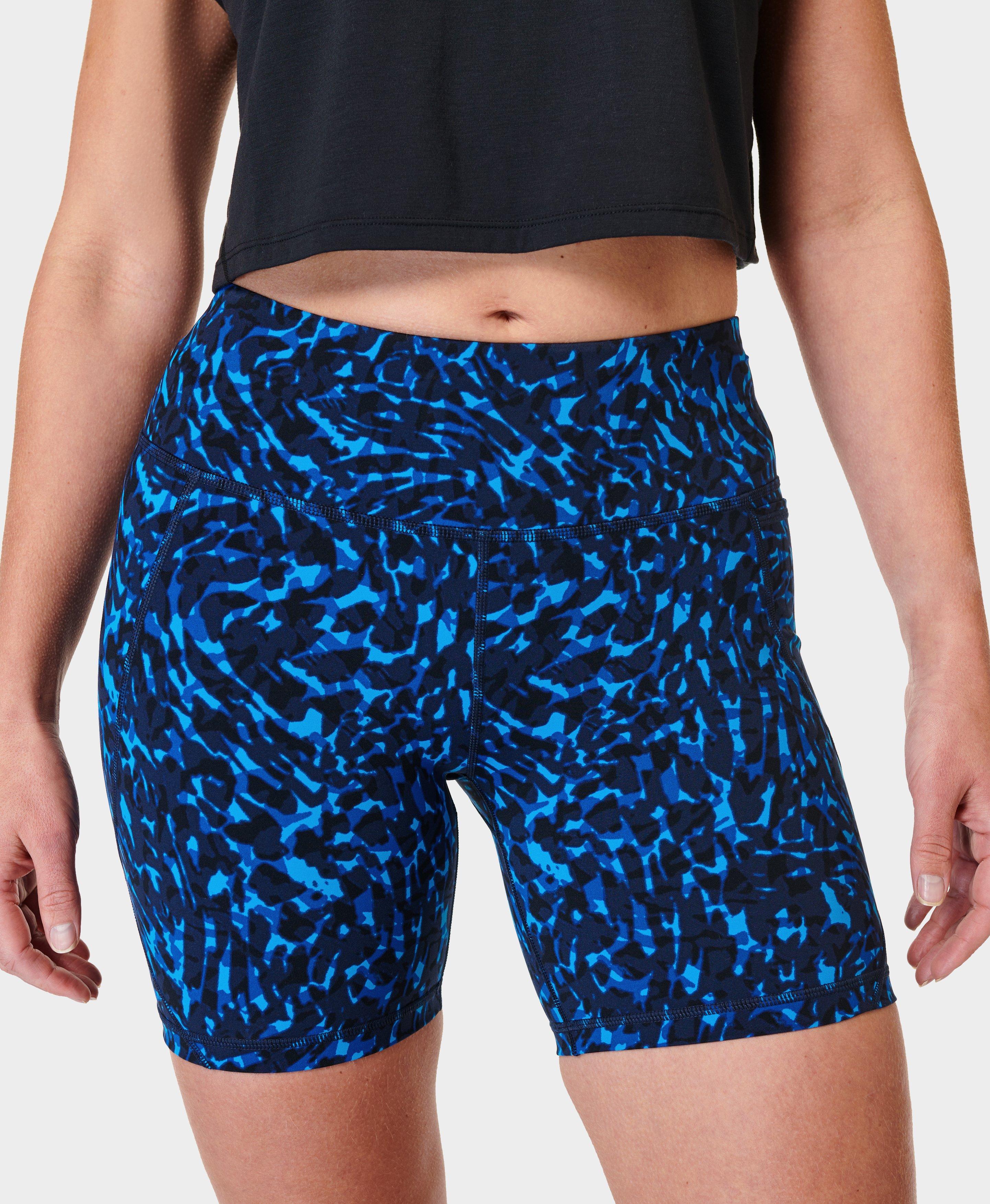Printed Women Dark Blue Gym Shorts – BITTERLIME