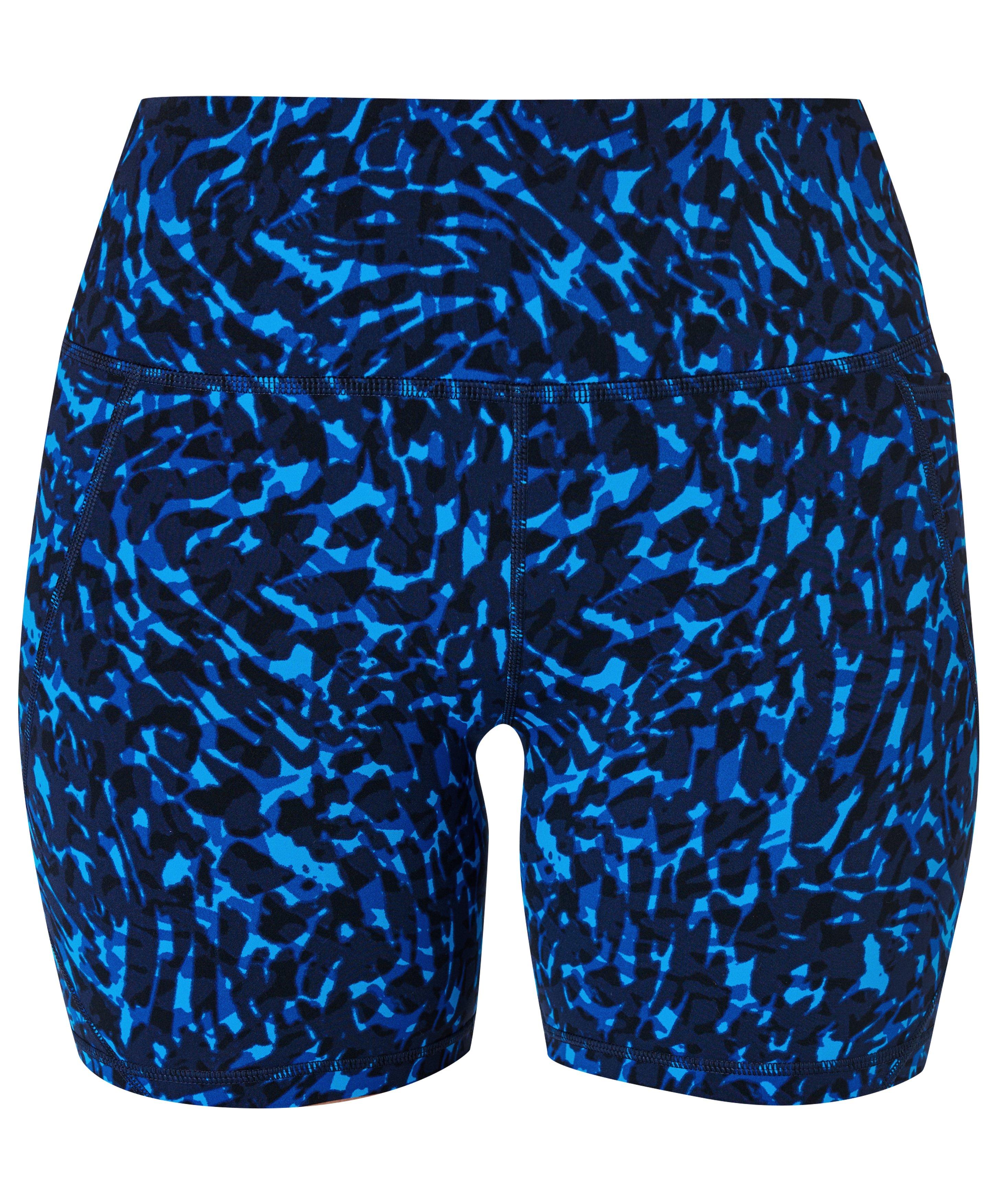 Blue cheetah store print biker shorts