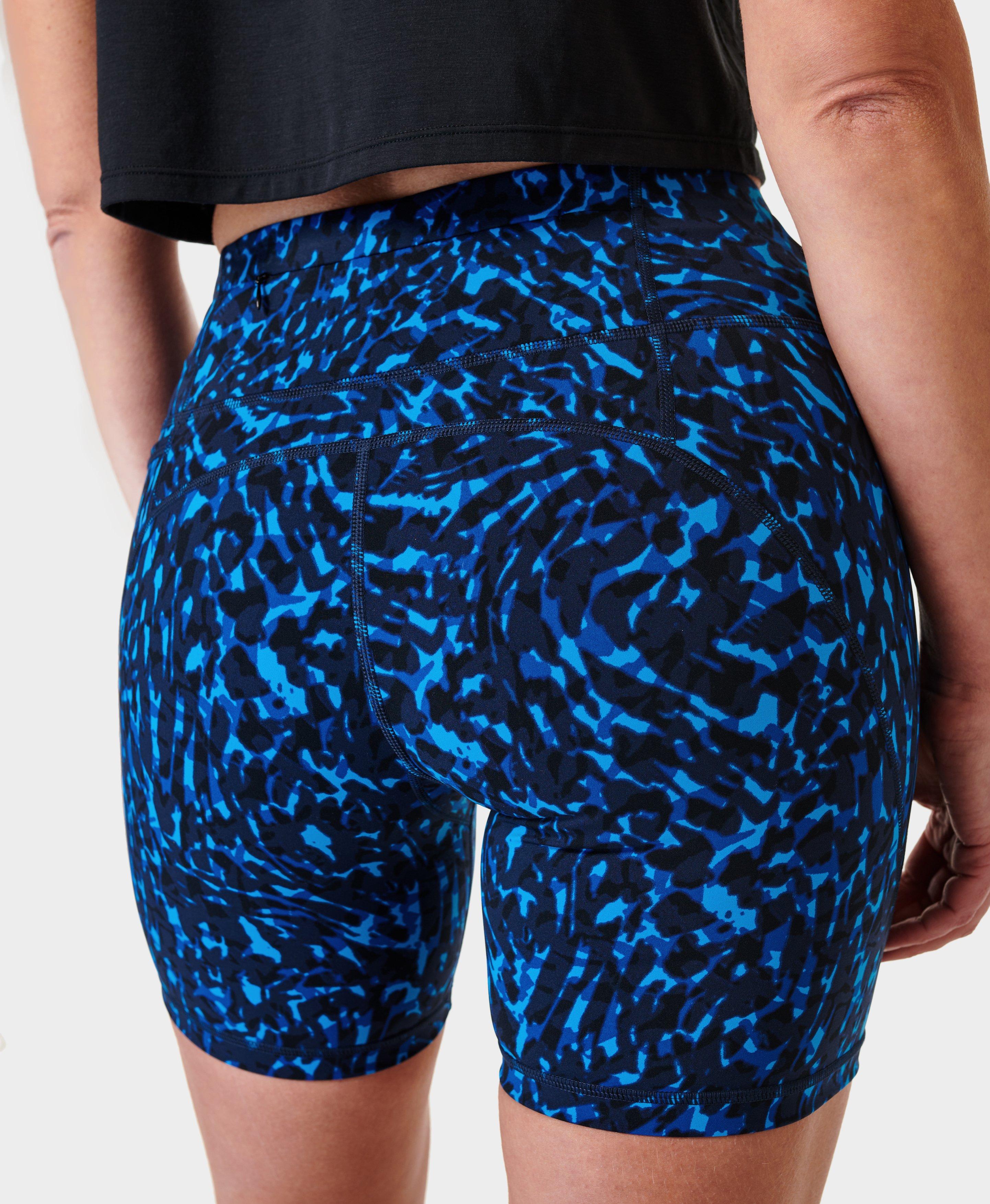 Power 6 Cycling Shorts - Blue Animal Swirl Print, Women's Shorts + Skorts